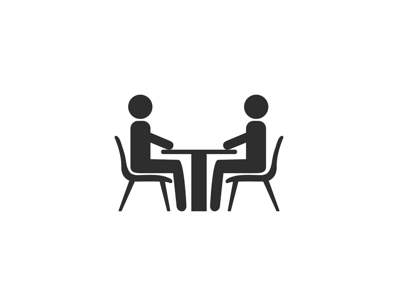 People talking icon on white background. Vector illustration. by Vertyb