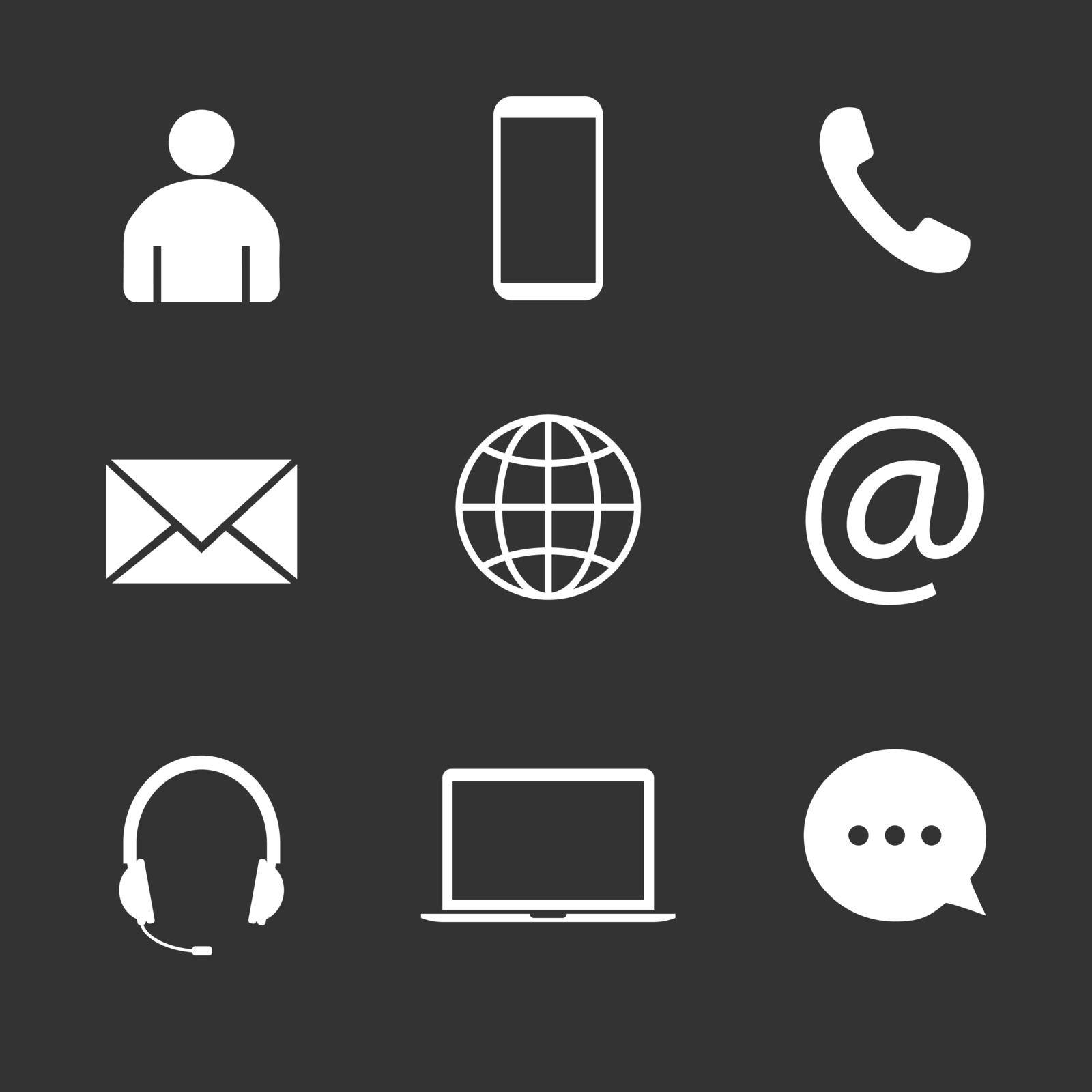 Contact Icon set. Vector illustrations. Flat design. by Vertyb