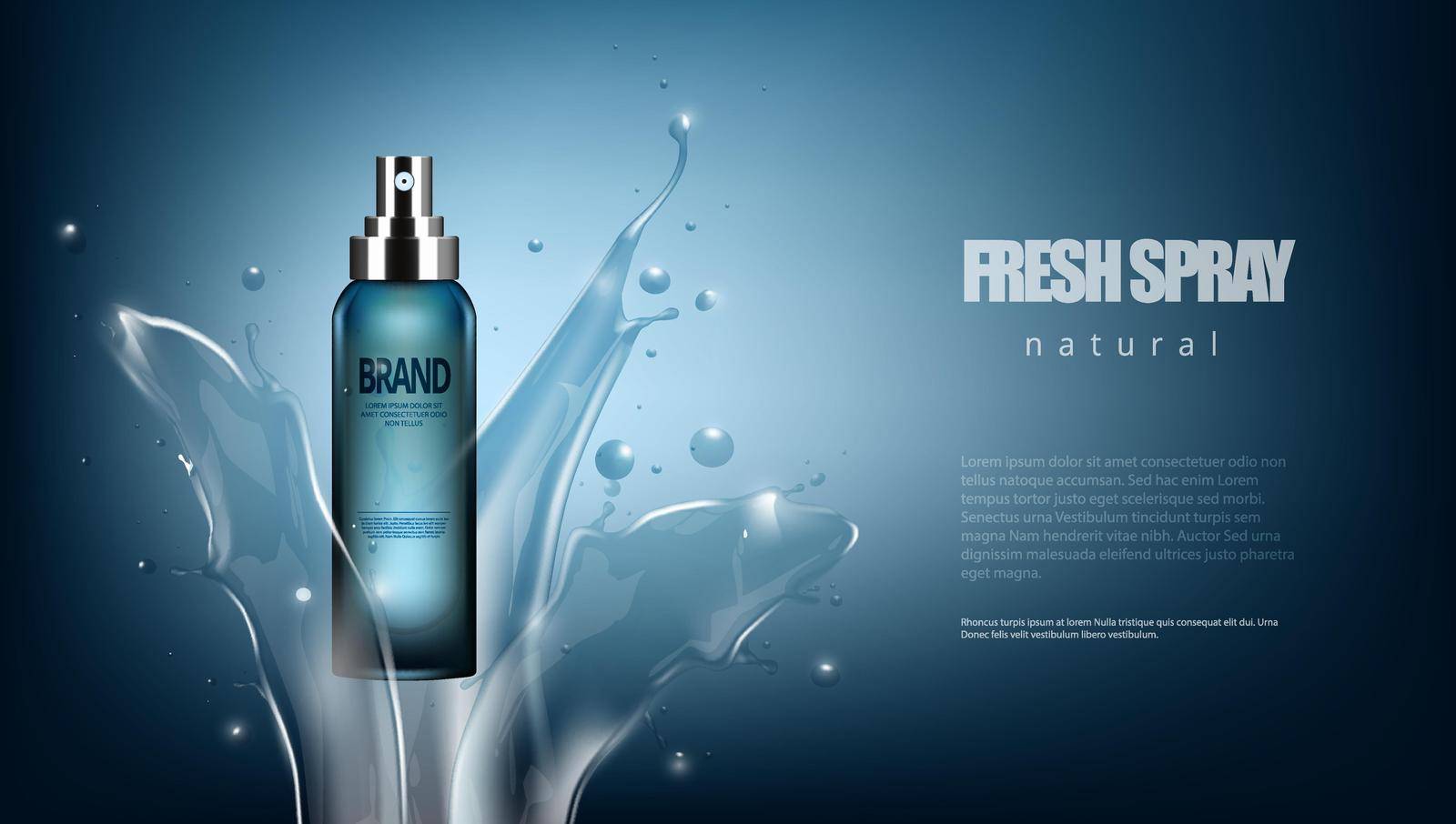 Luxury Cosmetic Fresh Spray Bottle Advertising Template. EPS10 Vector