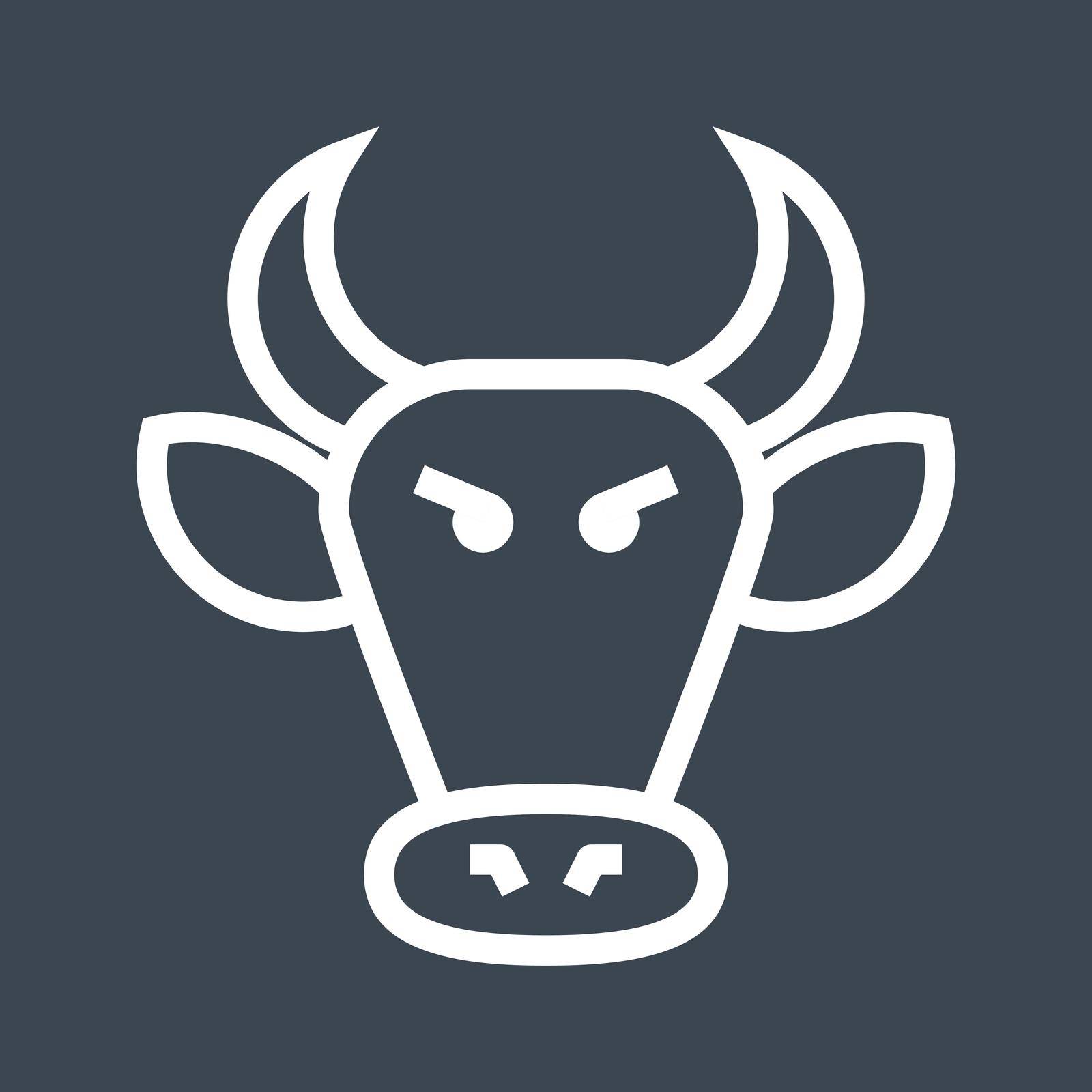 Bull Market Thin Line Vector Icon. Flat icon isolated on the black background. Editable EPS file. Vector illustration.
