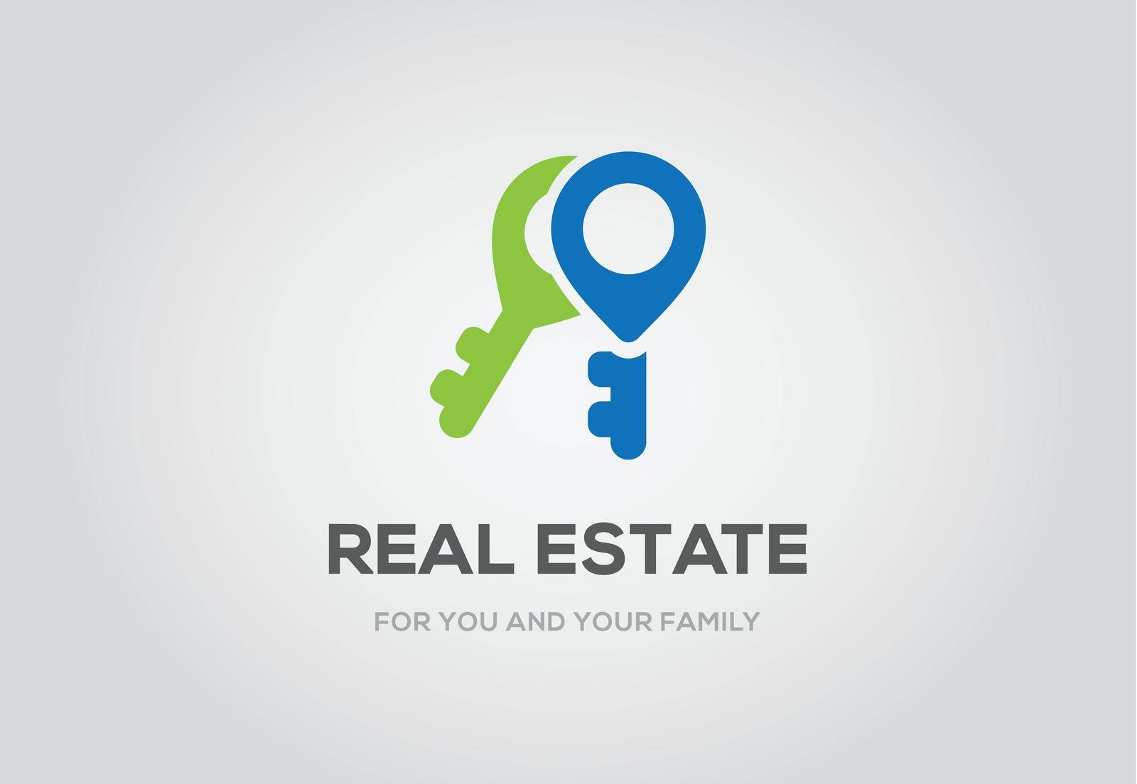 Template logo for real estate agency or cottage town elite class. Real estate logo.