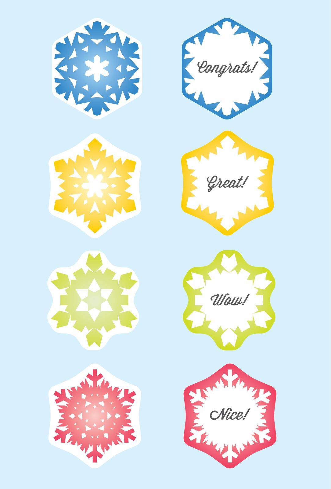 Vector Snowflake Gift Card or Present Card