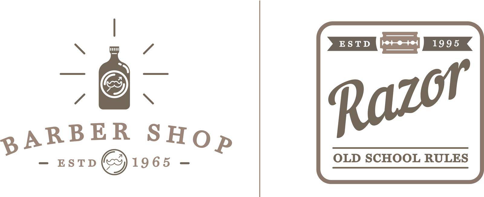 Set of Vector Barber Shop Elements and Shave Shop Icons Illustration can be used as Logo or Icon in premium quality by ckybes