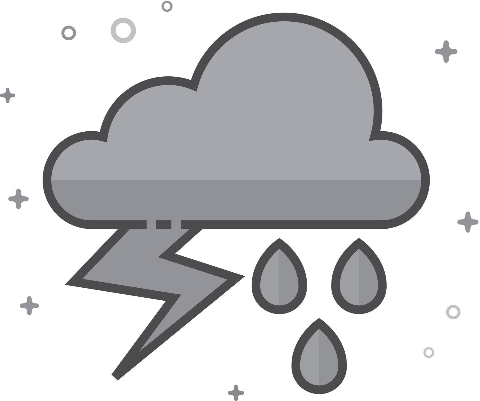 Flat Grayscale Icon - Weather overcast storm by puruan