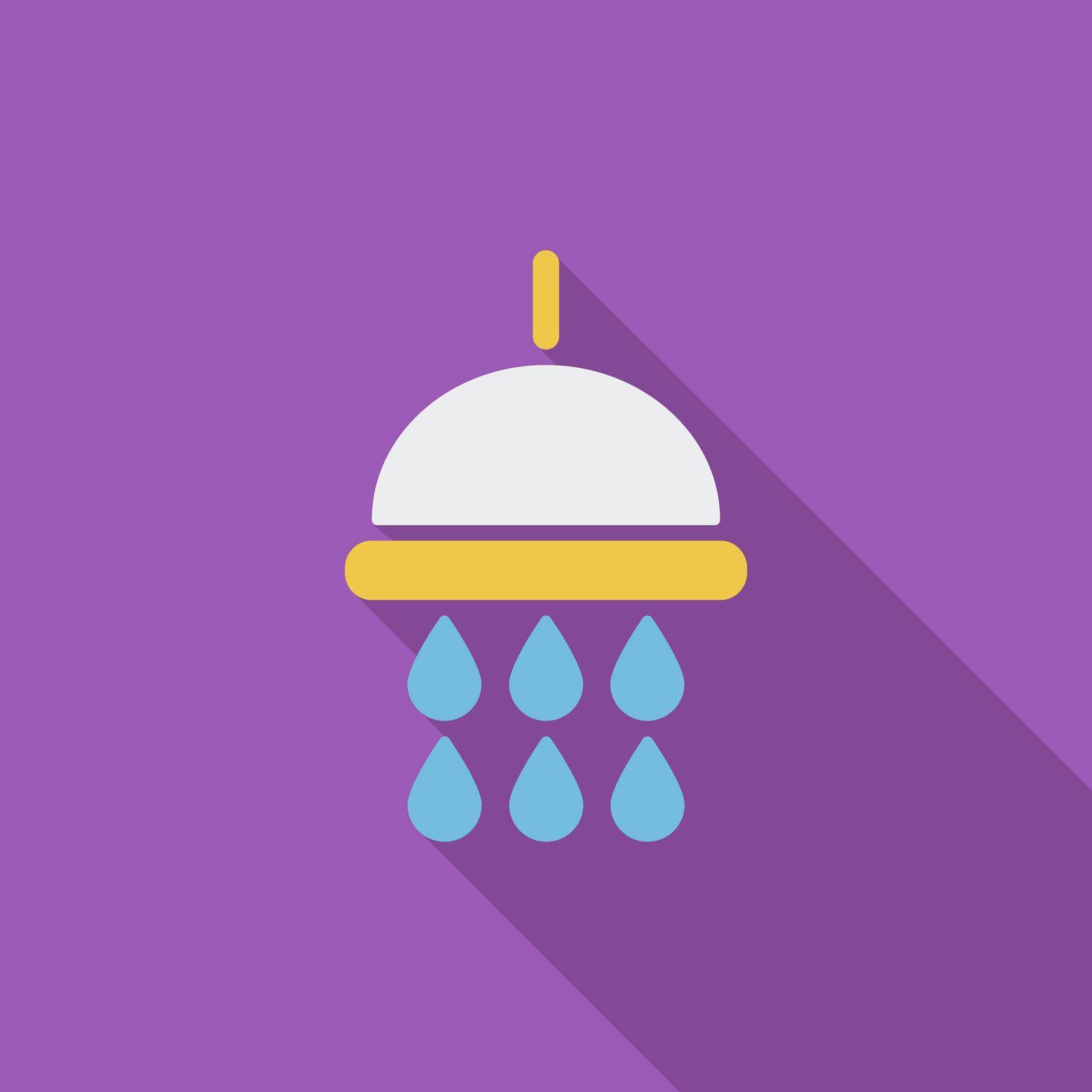 Shower icon. Flat vector related icon with long shadow for web and mobile applications. It can be used as - logo, pictogram, icon, infographic element. Vector Illustration.