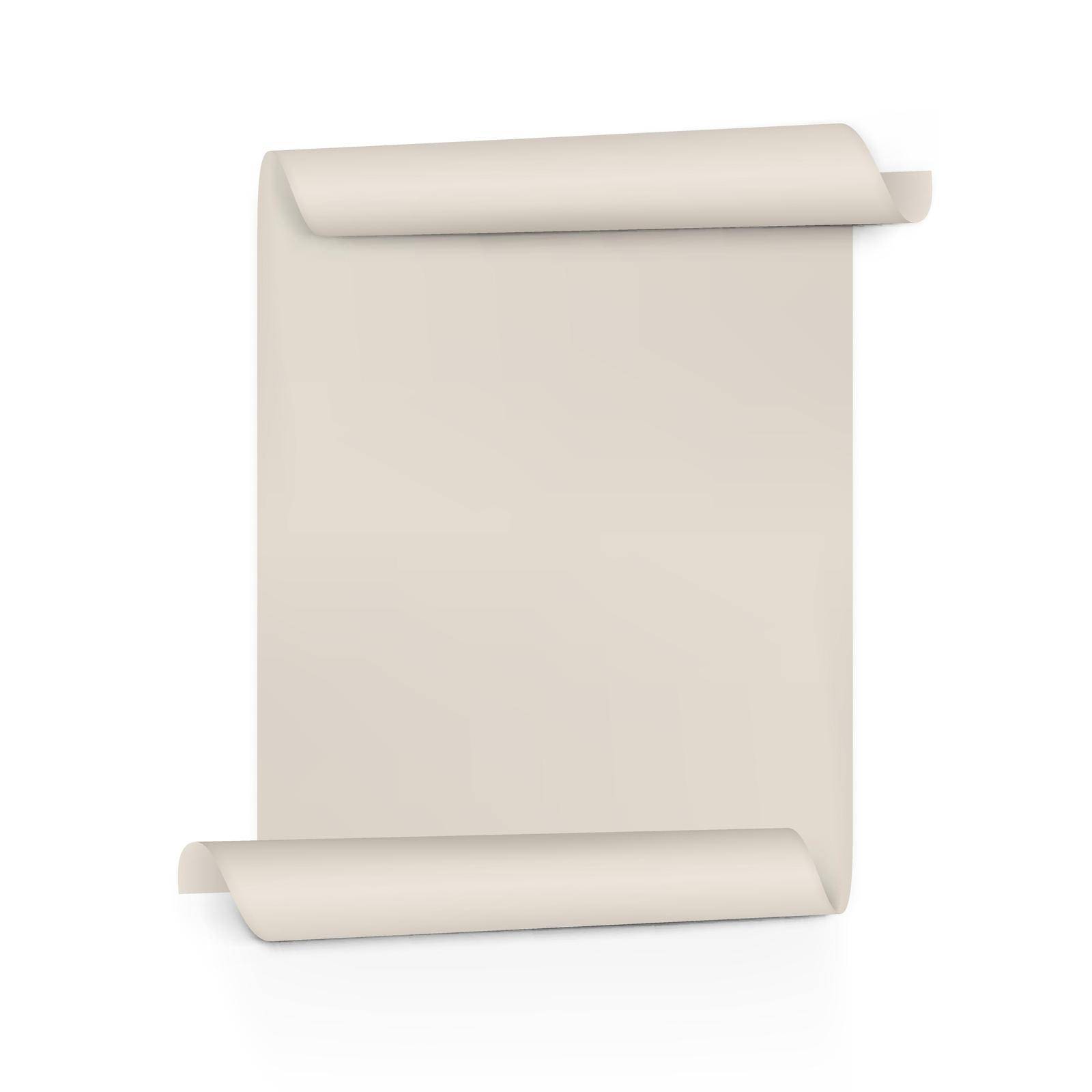 Clear Dark Paper Scroll. Sheet Roll On Both Sides. EPS10 Vector