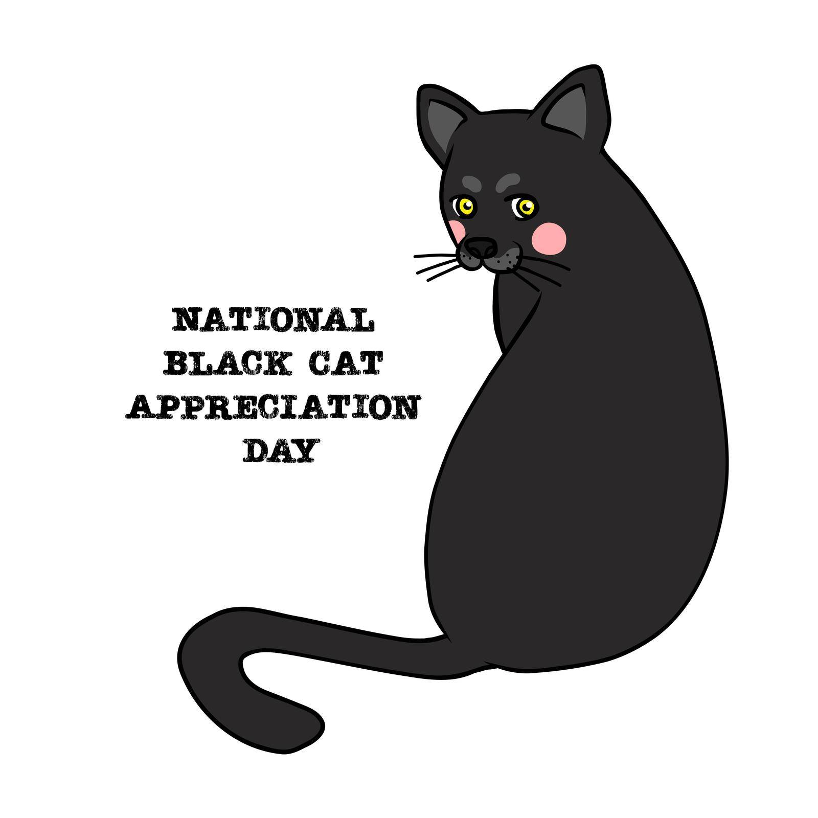 International black cat appreciation day cartoon vector illustration by Yoopho