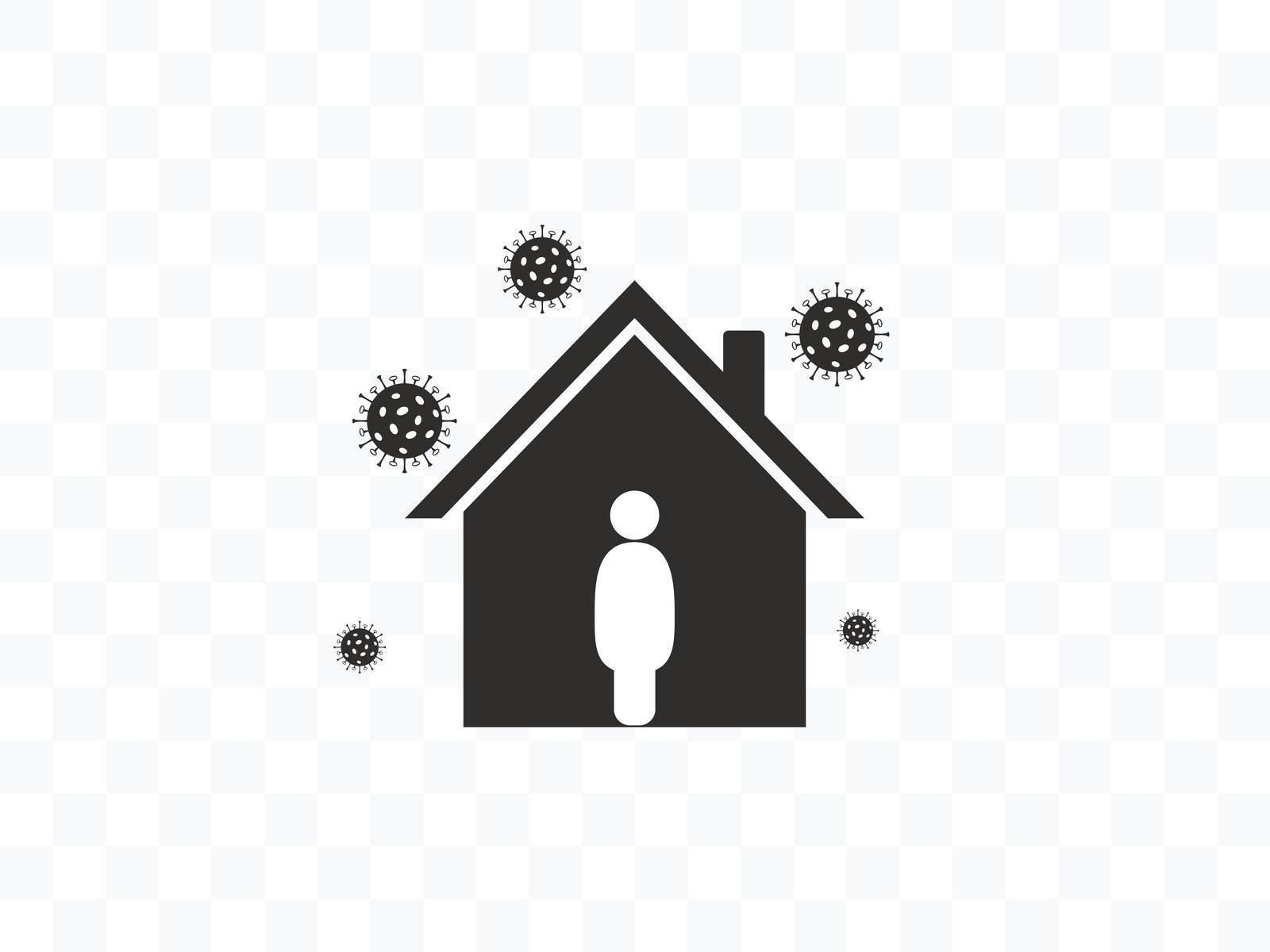Stay home icon. Vector illustration, flat design. by Vertyb