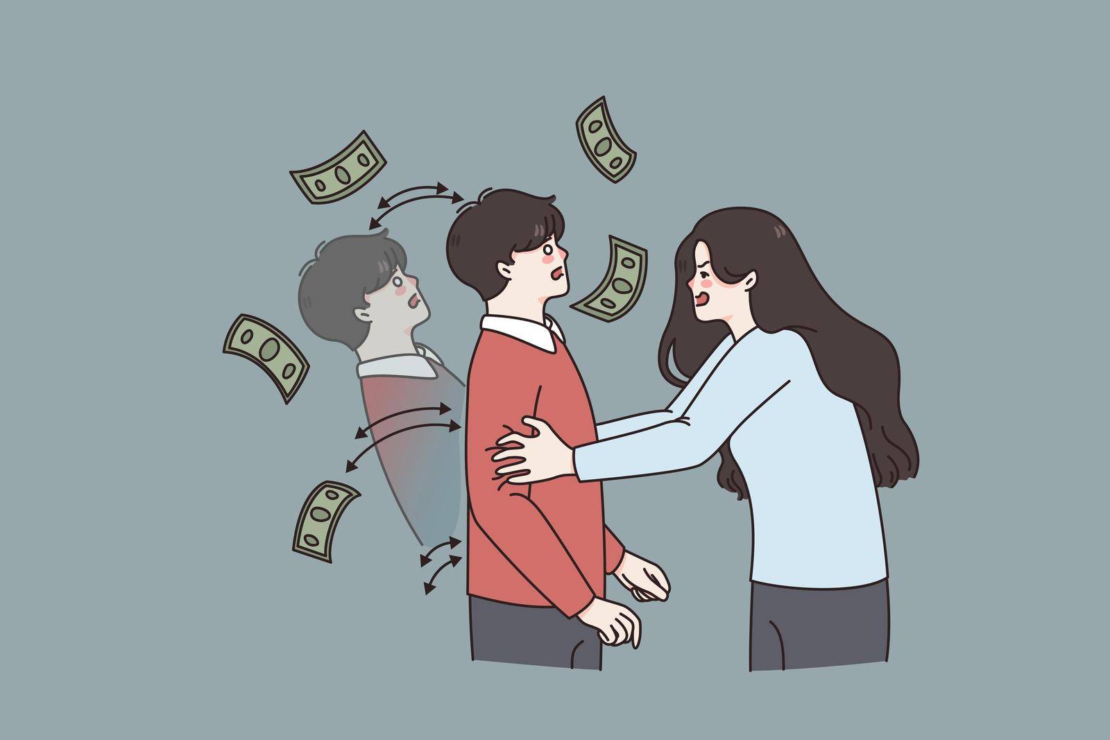 Financial addiction and money concept. by Vasilyeva