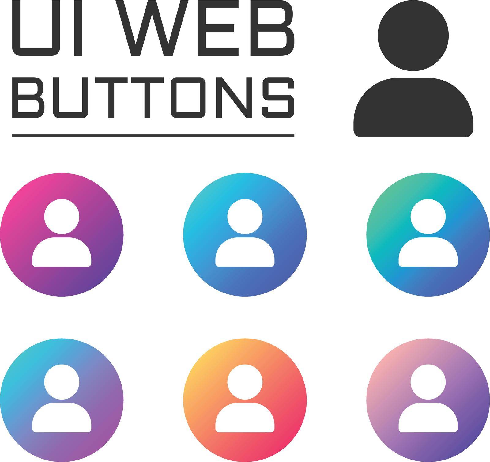user account ui web button. ui elements. user vector icons on trendy gradients for web, mobile and user interface design