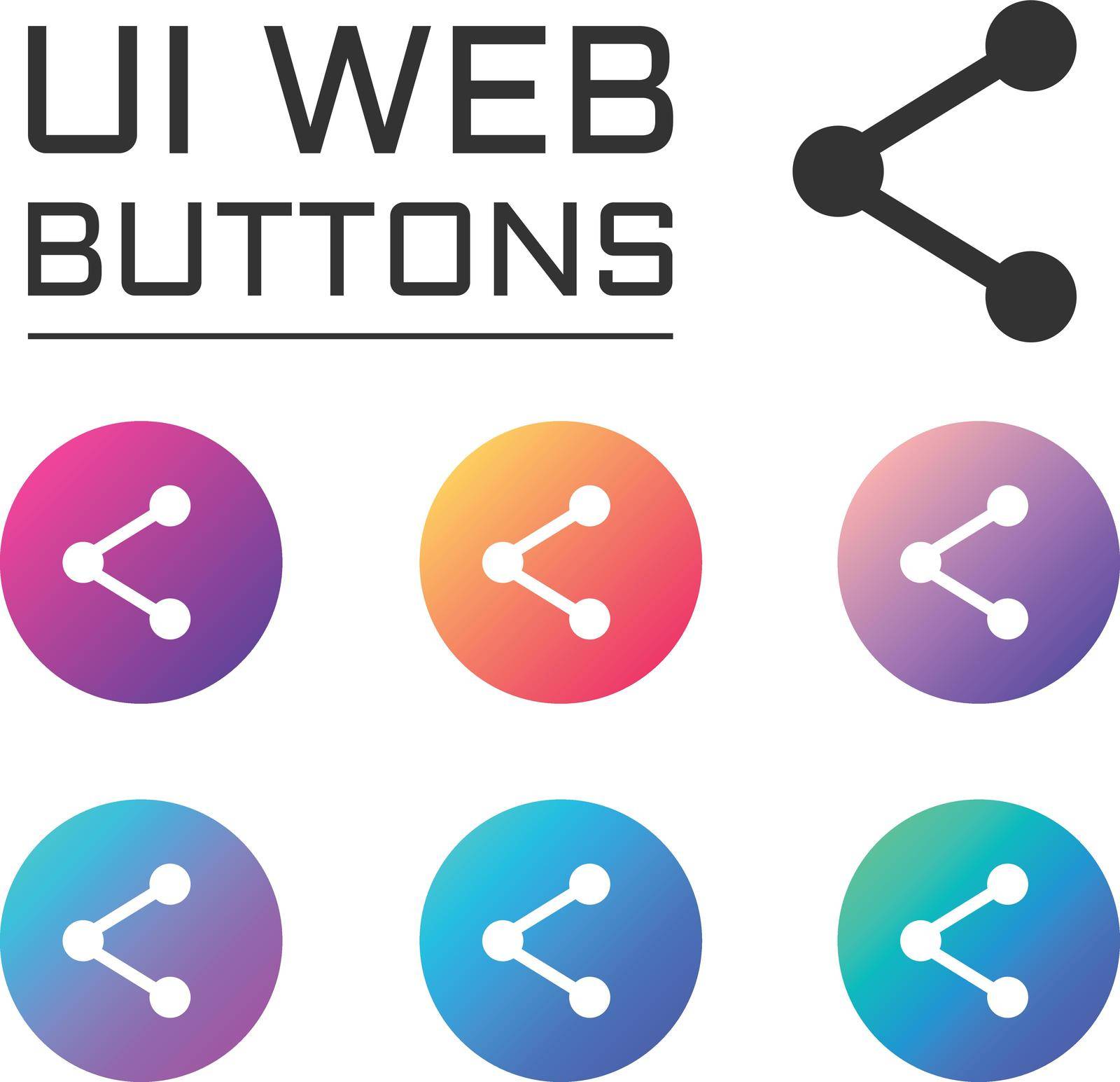 share account ui web button. ui elements. share vector icons on trendy gradients for web, mobile and user interface design