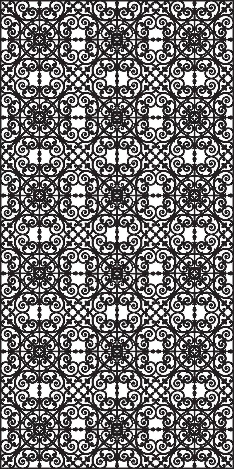 Rectangular lattice pattern background in oriental style. Arabesque. Good idea for metallic gratings with laser cutting. Vector editable illustration