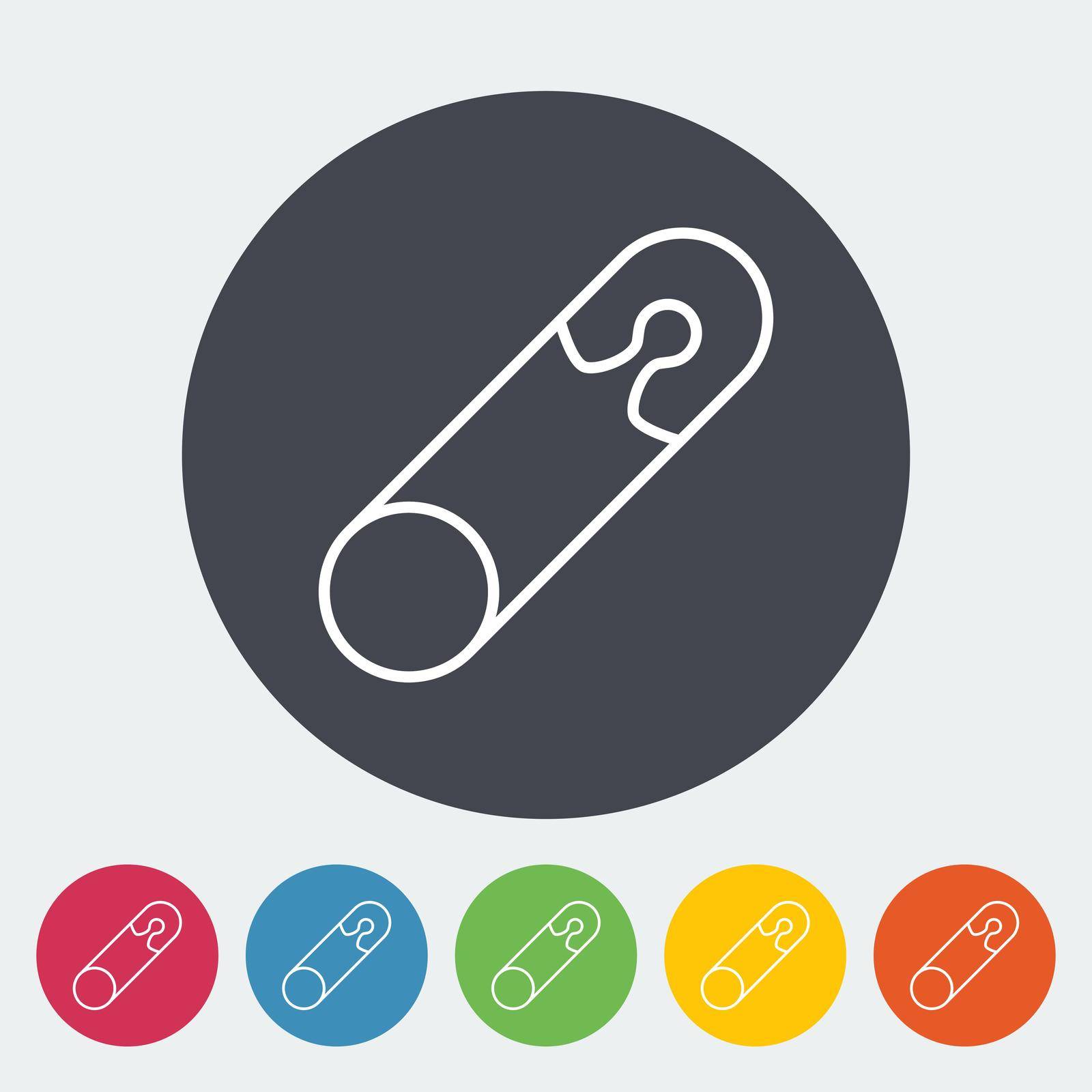 Safety pin icon. Thin line flat vector related icon for web and mobile applications. It can be used as - logo, pictogram, icon, infographic element. Vector Illustration.