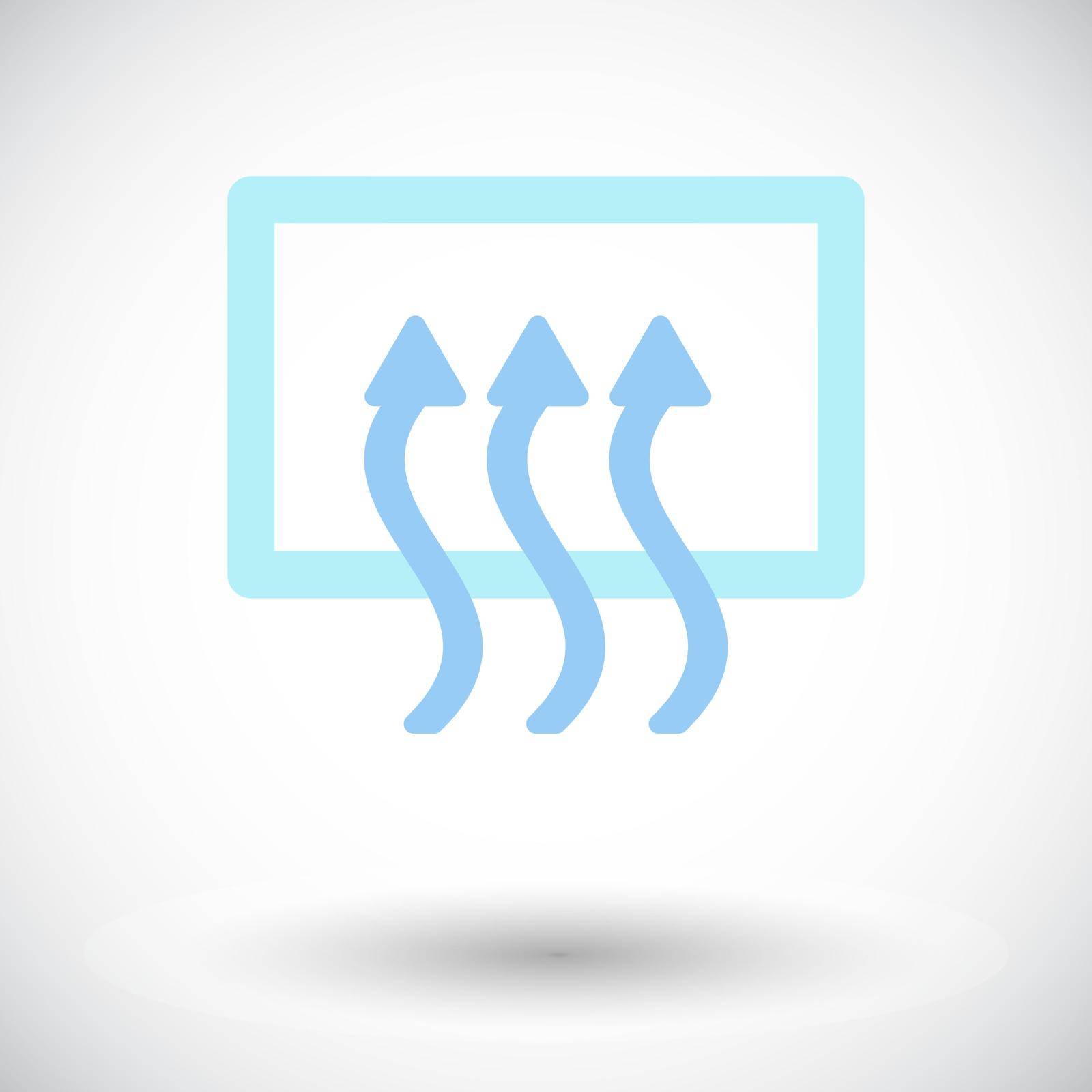 Rear window defrost. Single flat icon on white background. Vector illustration.