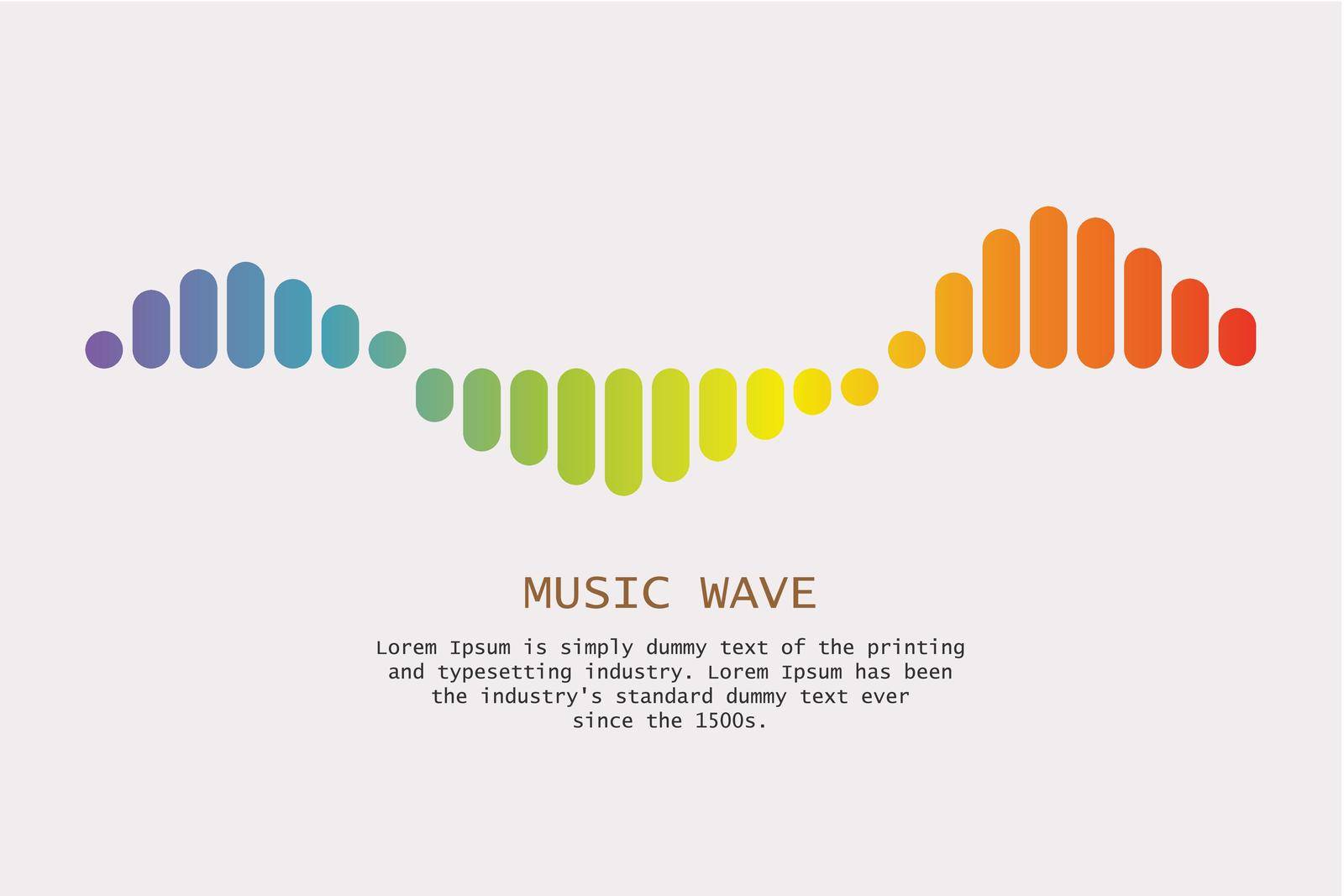 Music wave player logo. Colorful equalizer element. Isolated design symbol. Vector Illustration