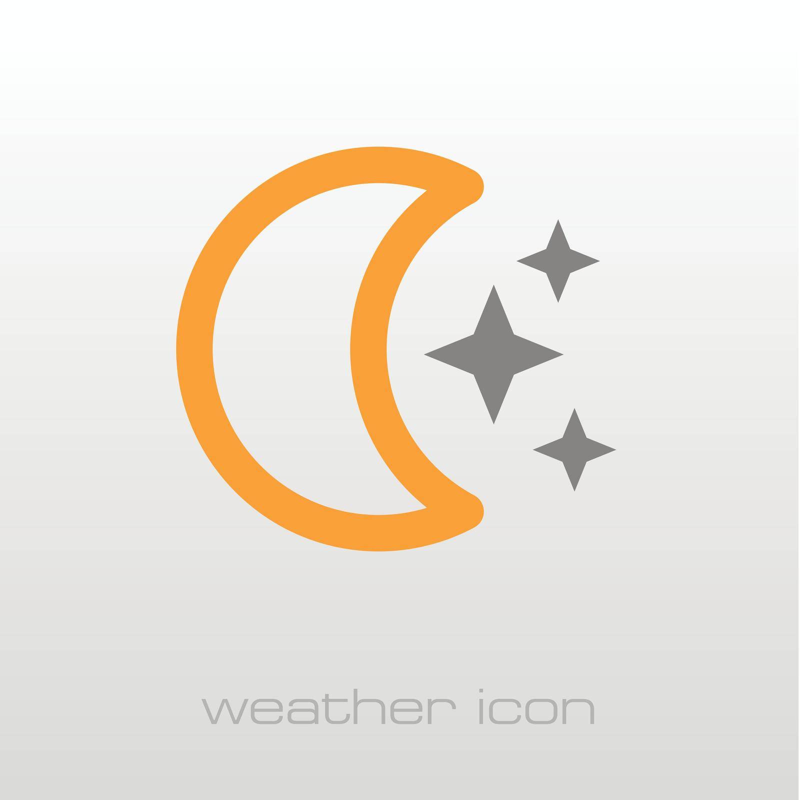 Moon and stars icon. Meteorology. Weather by nosik