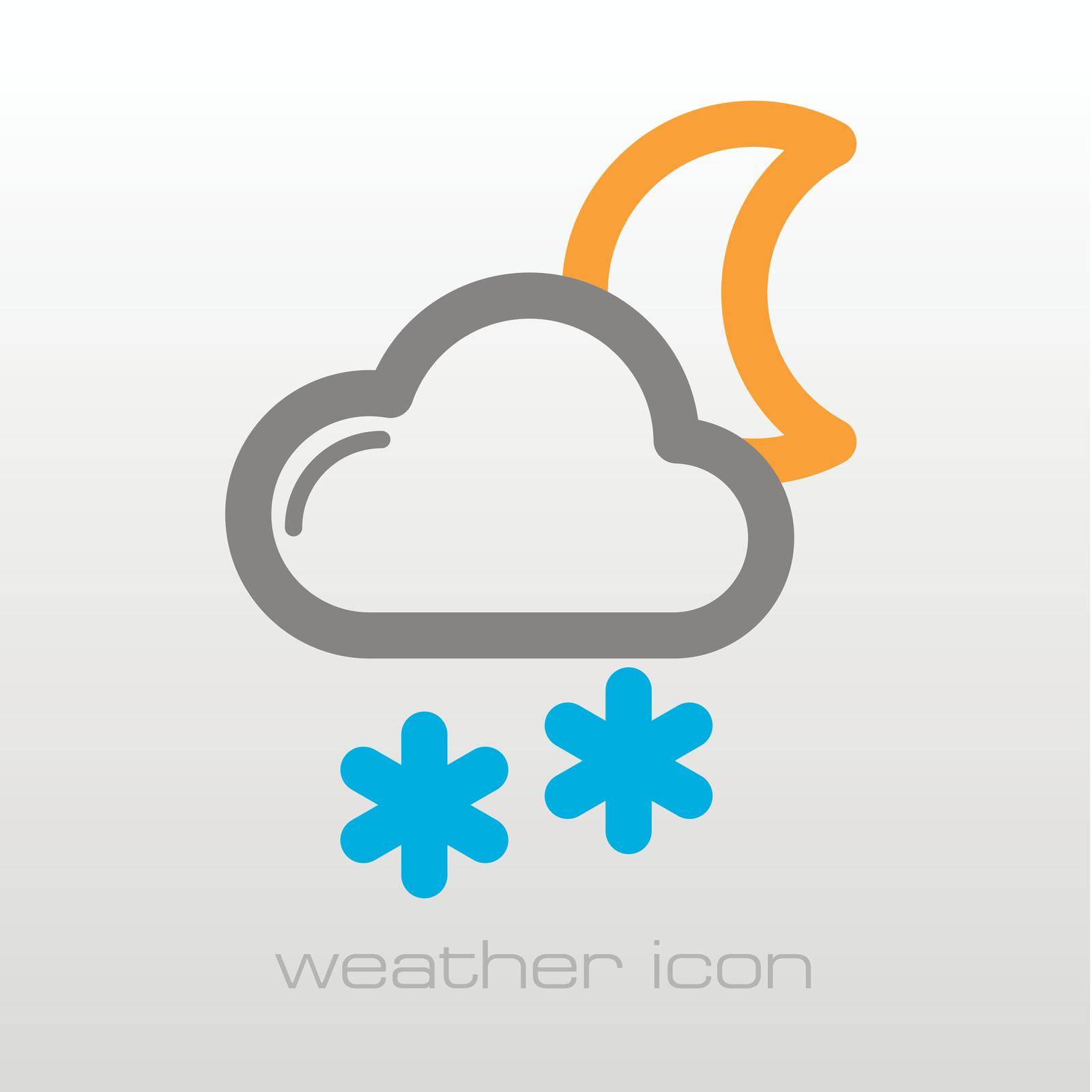 Cloud Snow Moon icon. Meteorology. Weather by nosik