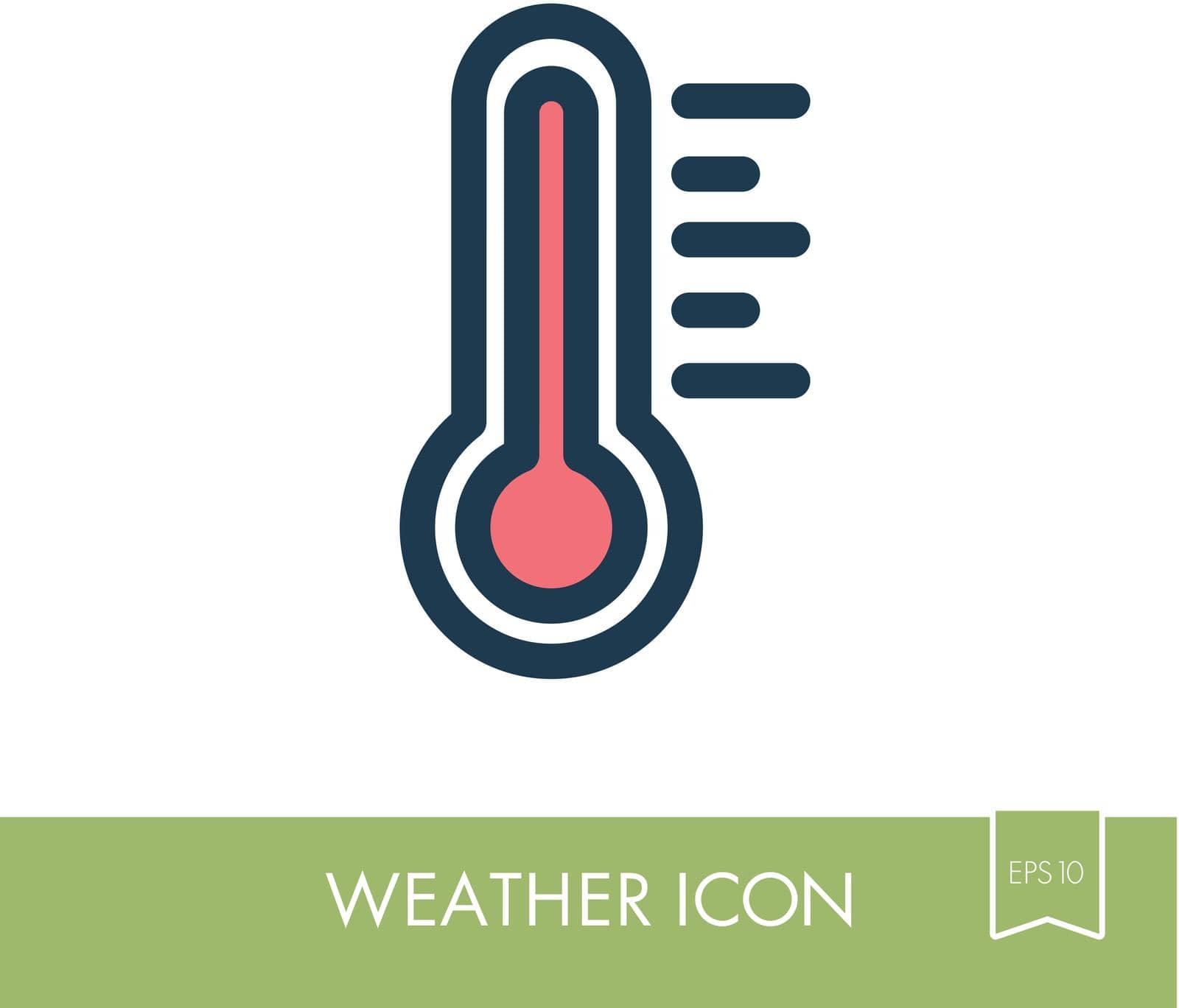 Thermometer Heat Hot icon. Meteorology. Weather by nosik
