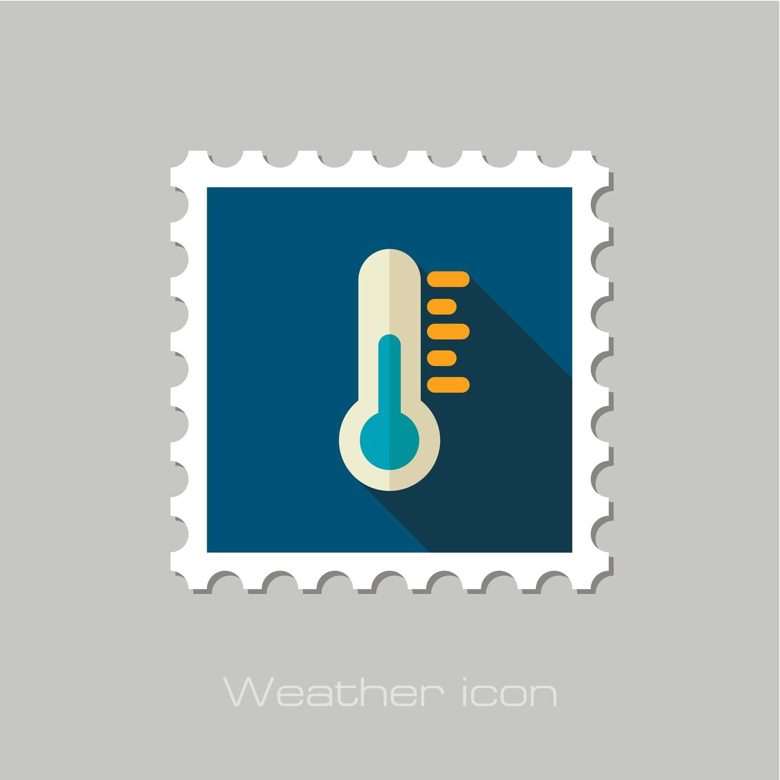 Thermometer flat stamp. Meteorology. Weather by nosik