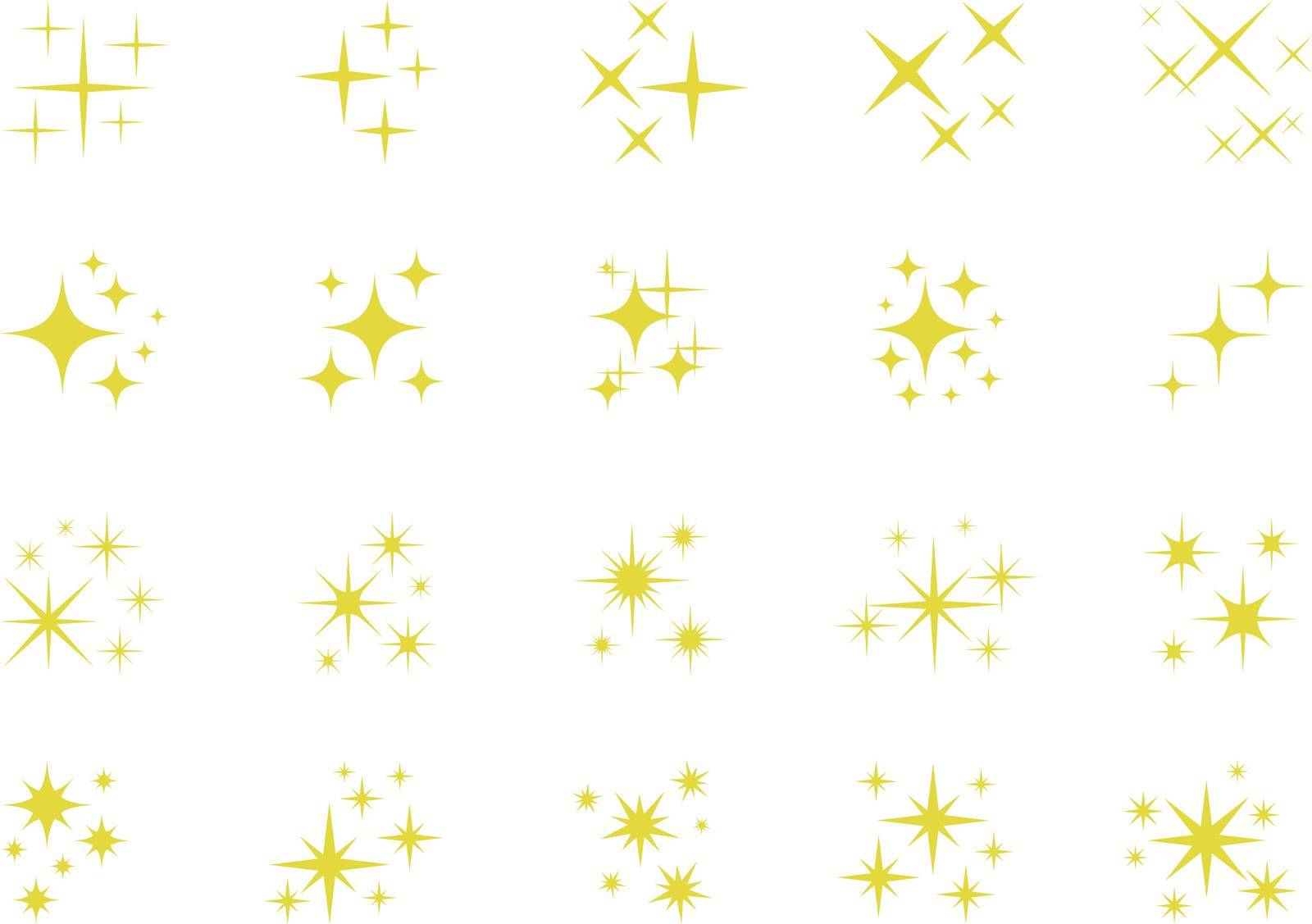 Sparkling holiday stars, glittering sparks and sparkling elements - illustration