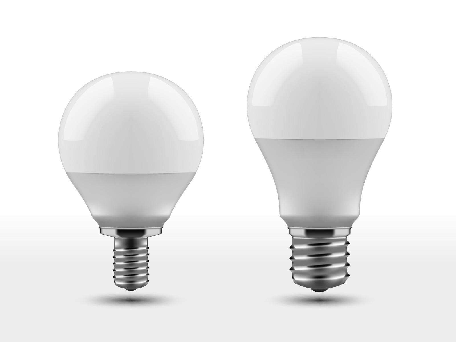 3D LED Light Bulb With Shadow On White Background by VectorThings