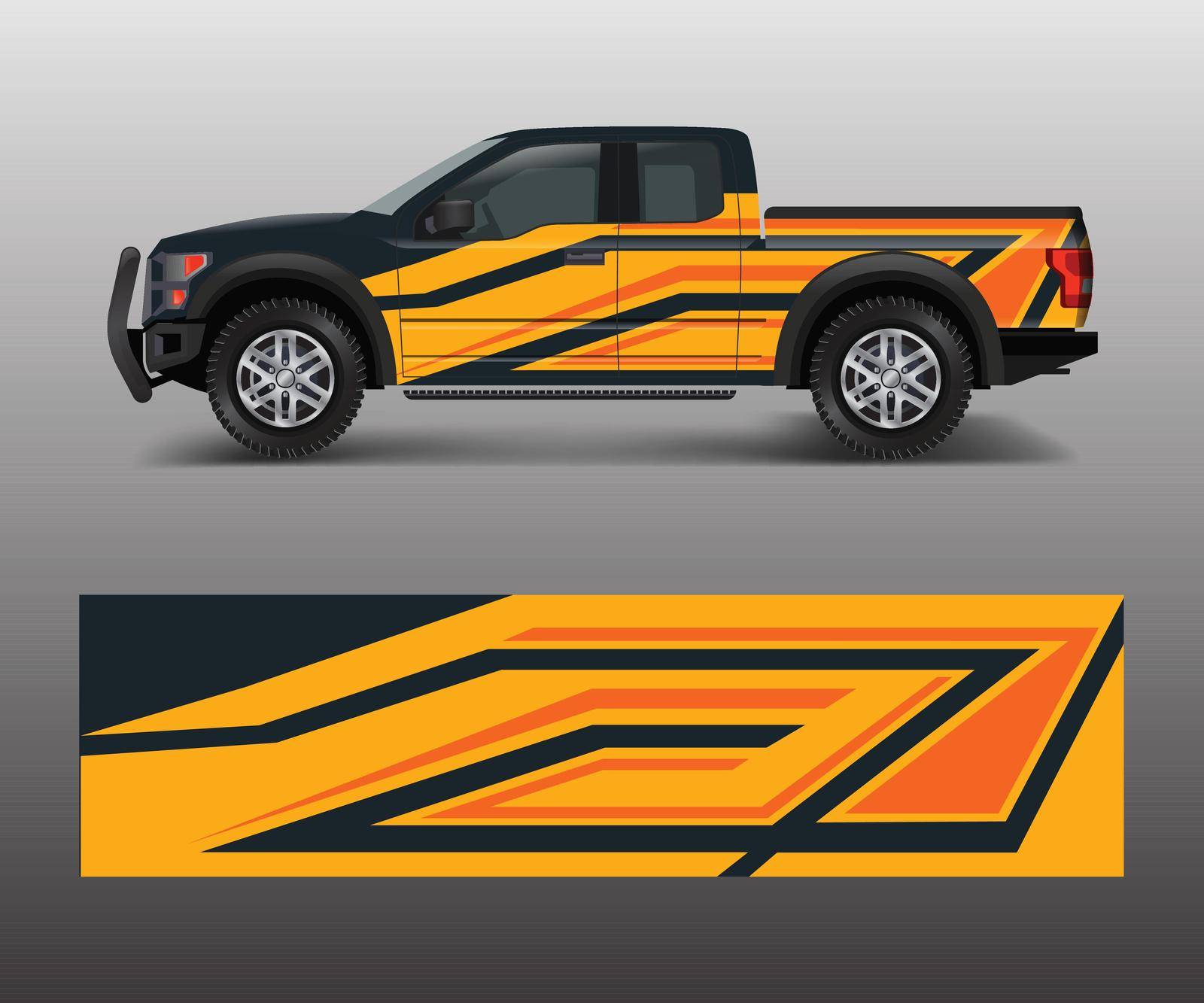 modern design for truck graphics vinyl wrap vector