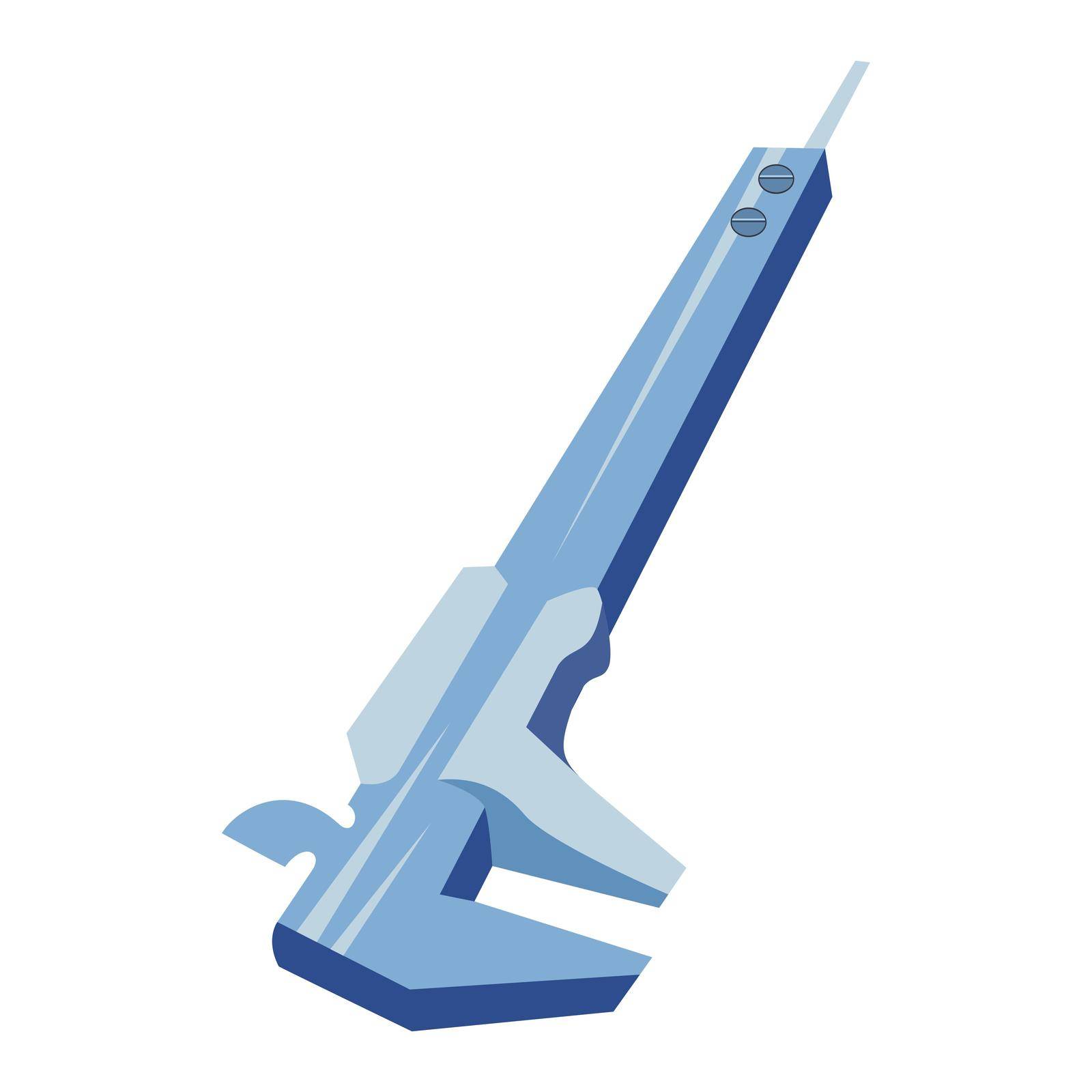 The vernier caliper is used for measuring the height of an object, equipped flat illustration.