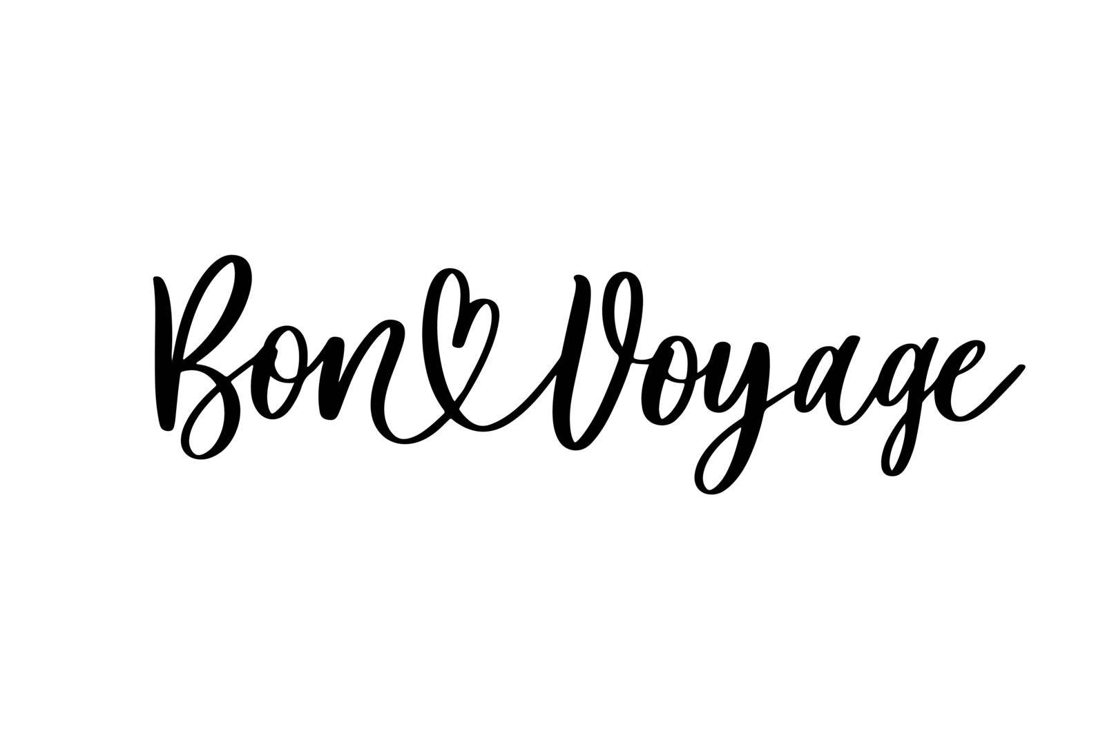 Bon Voyage Hand Lettering Vector