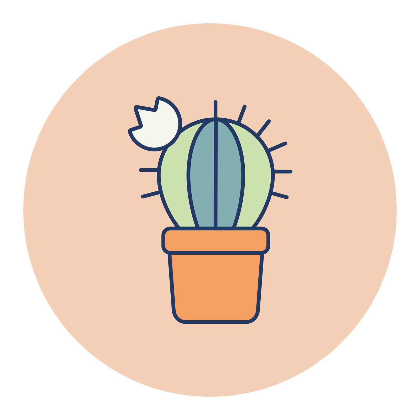 Cactus outline icon. Workspace sign by nosik