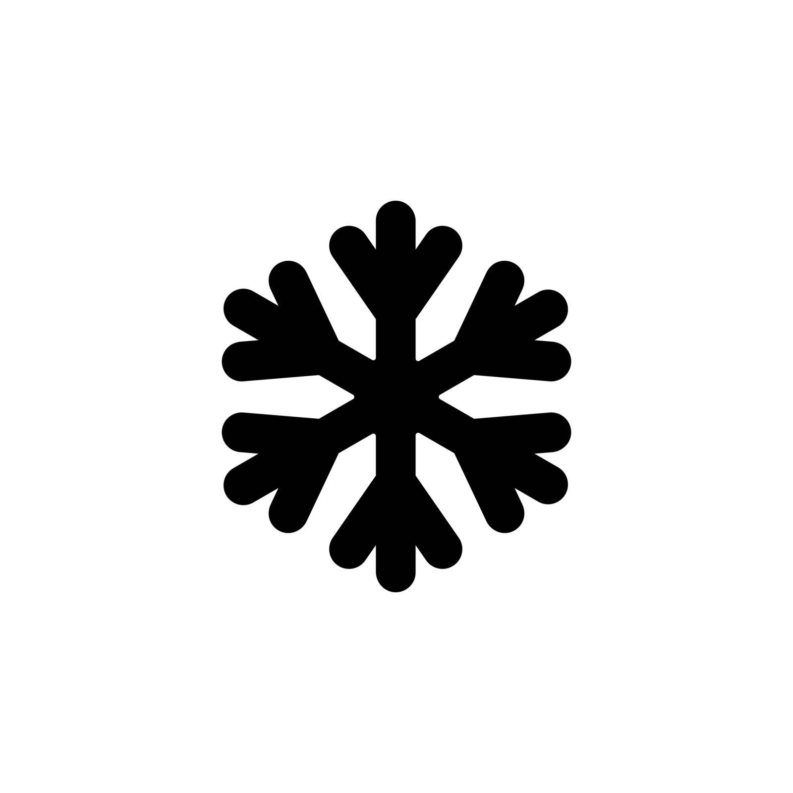 Snowflakes vector glyph icon. Meteorology sign. Graph symbol for travel, tourism and weather web site and apps design, logo, app, UI