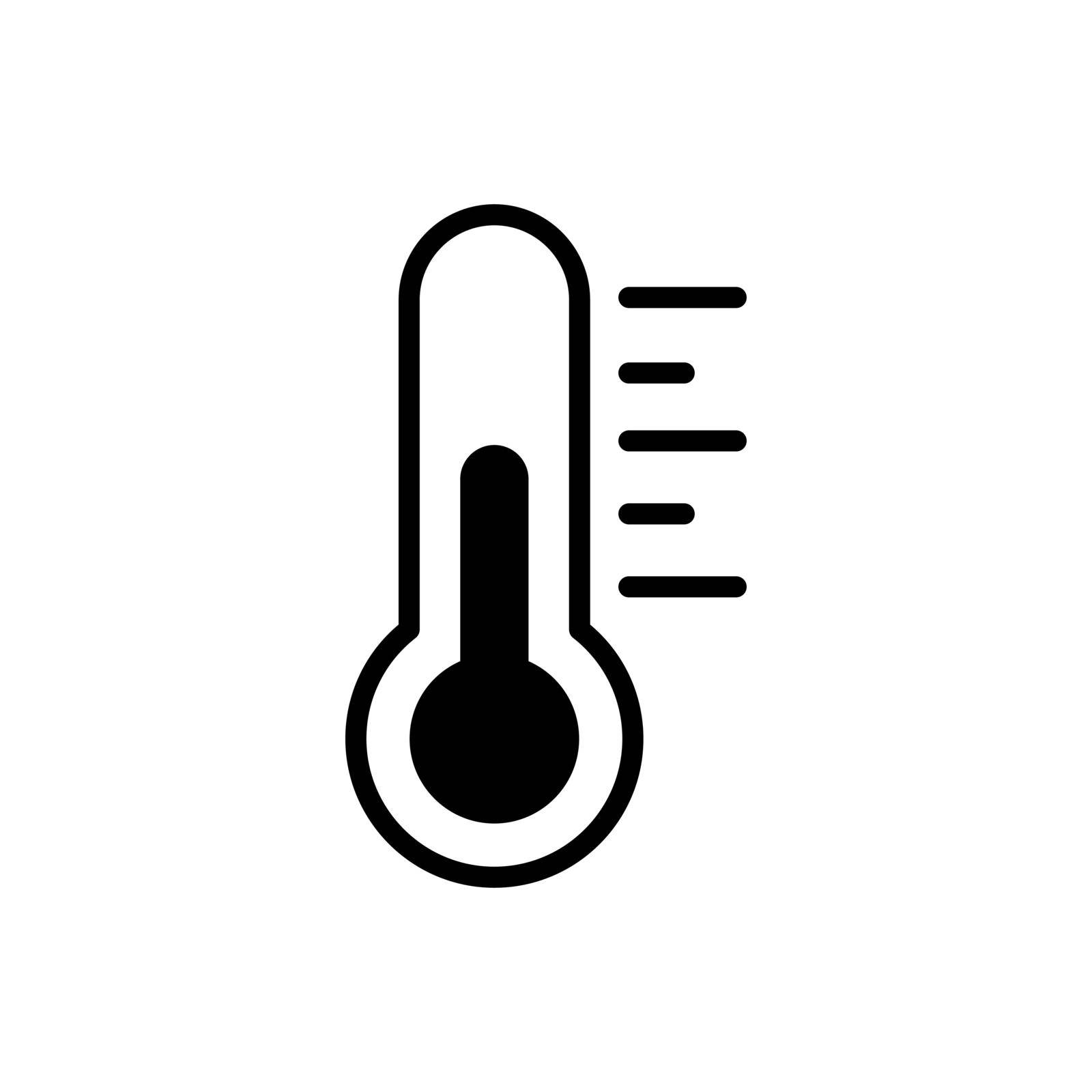 Thermometer heat vector glyph icon. Meteorology sign. Graph symbol for travel, tourism and weather web site and apps design, logo, app, UI