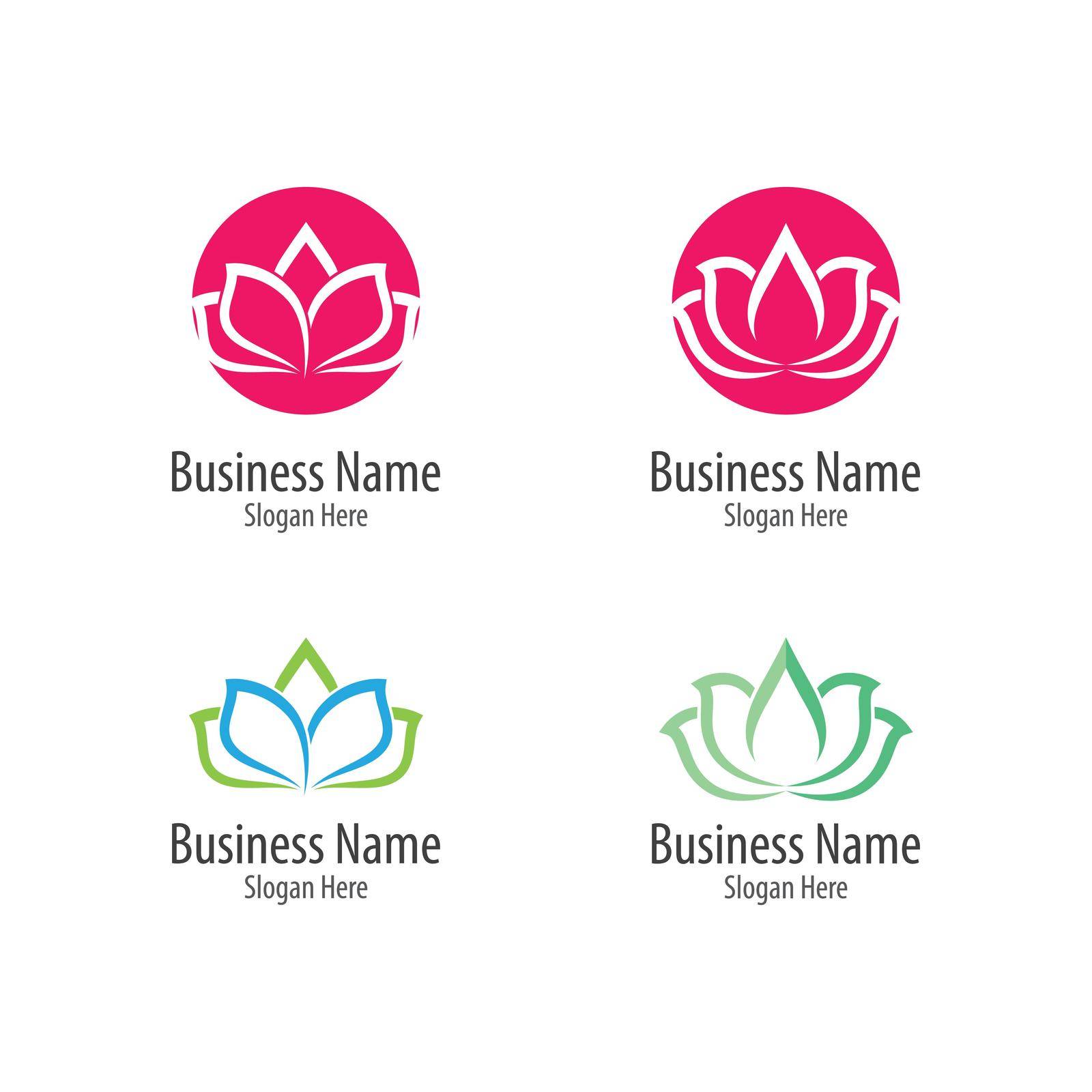 Beauty flowers logo template vector by Attades19
