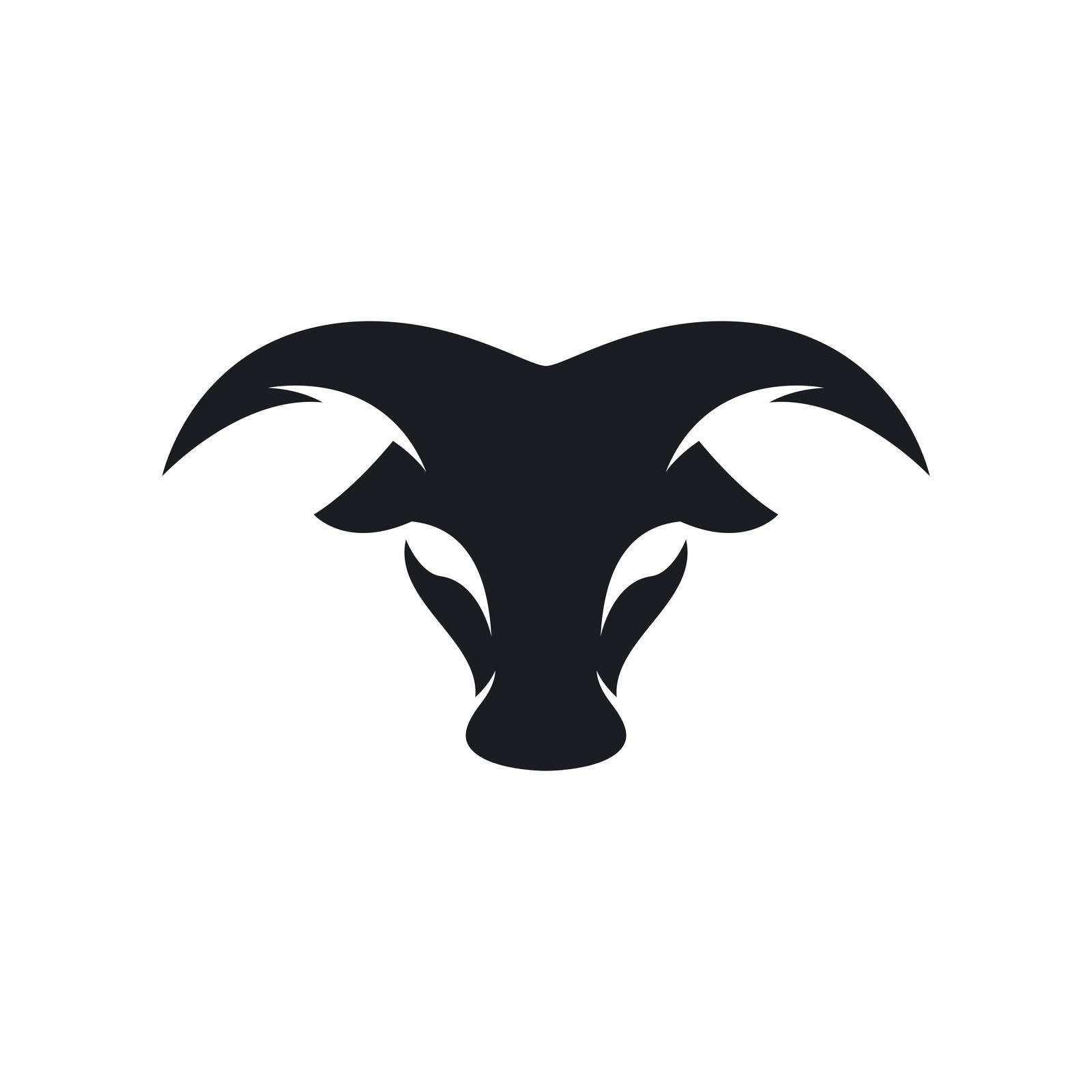 Bull head logo vector icon design