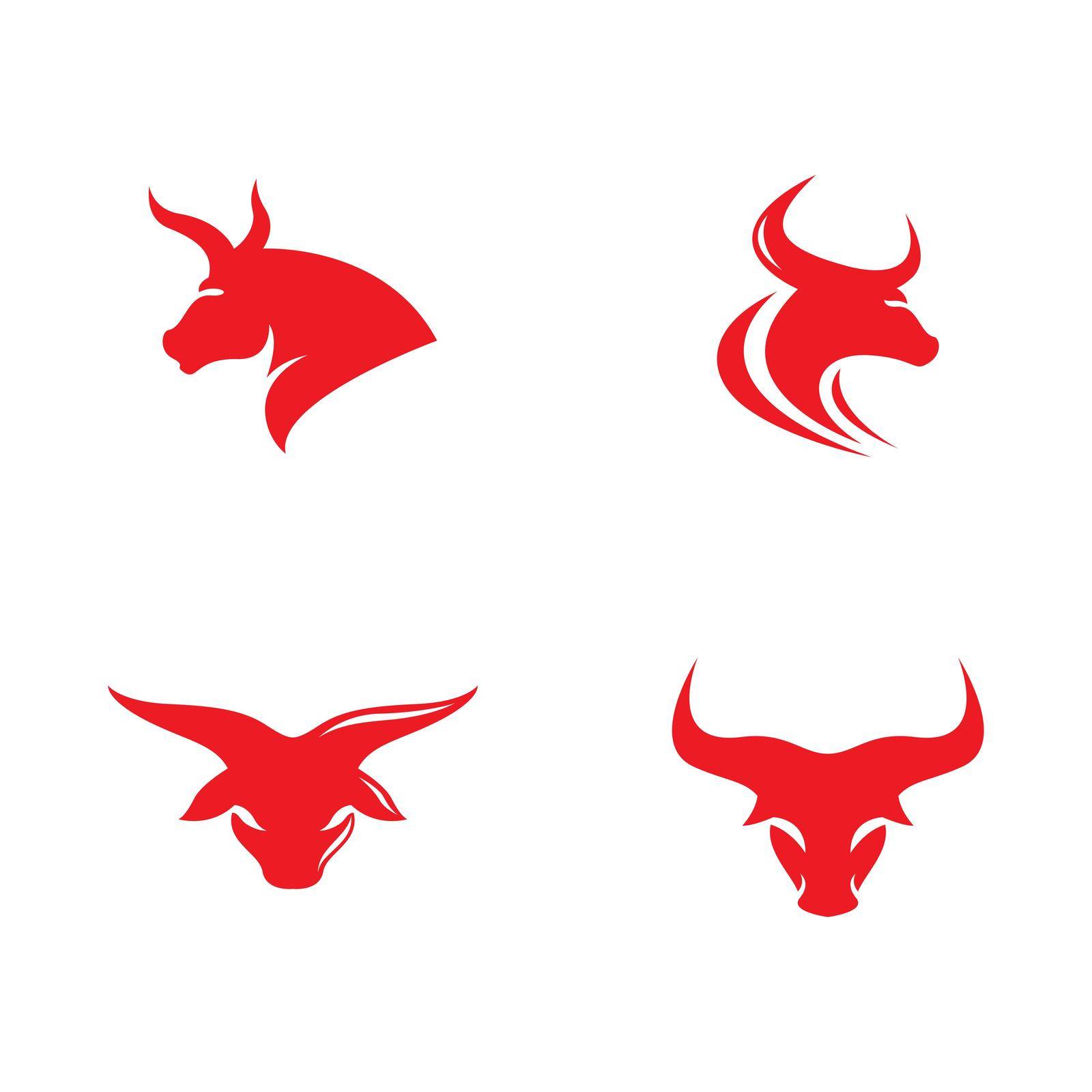 Bull head logo vector icon by Attades19