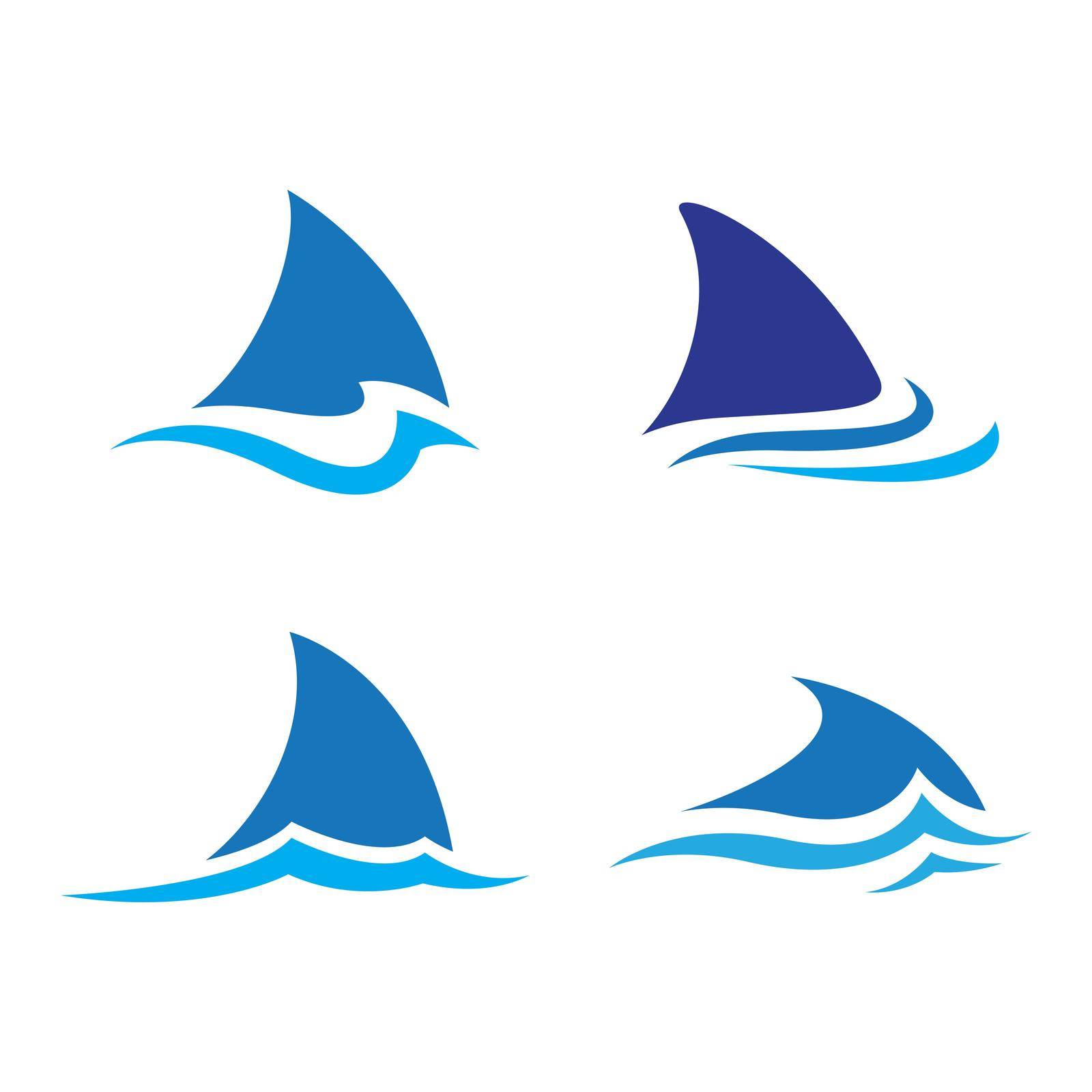Shark fin logo design illustration