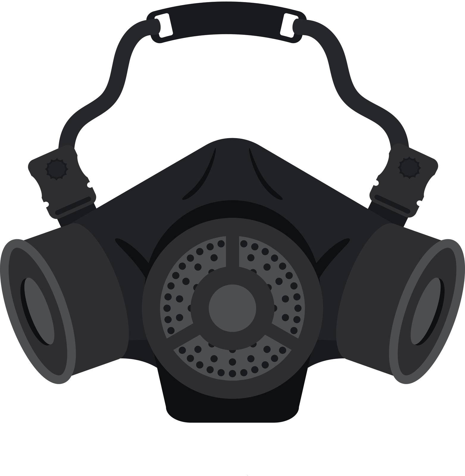Gas mask. Protection army equipment from toxic and chemical danger for safety. Vector by Javvani