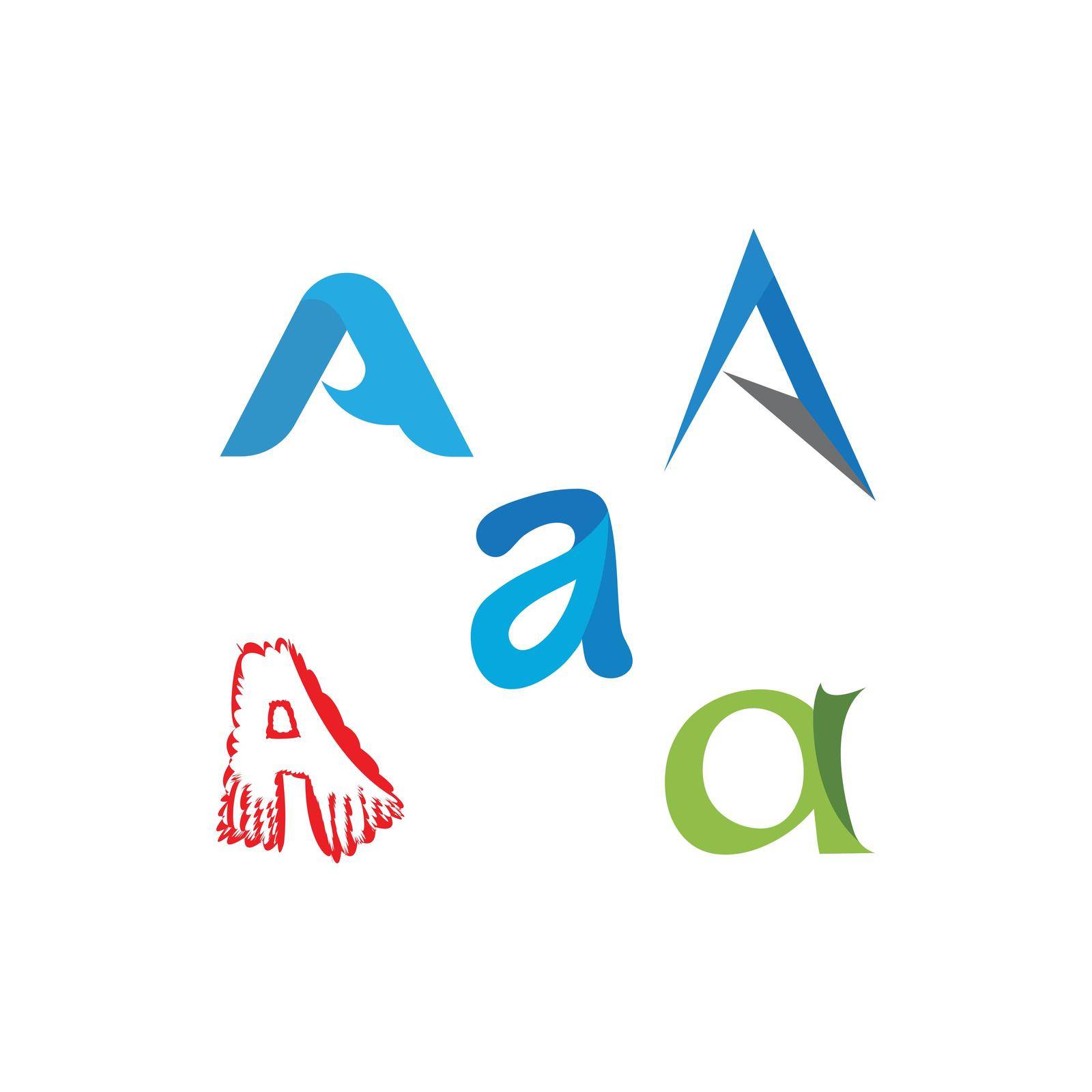A Letter Alphabet font logo vector design