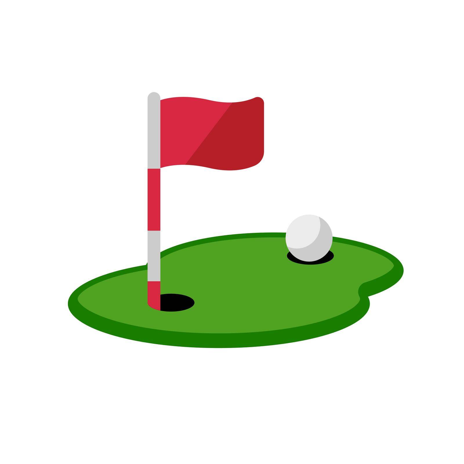 Golf course vector icon illustration by barks