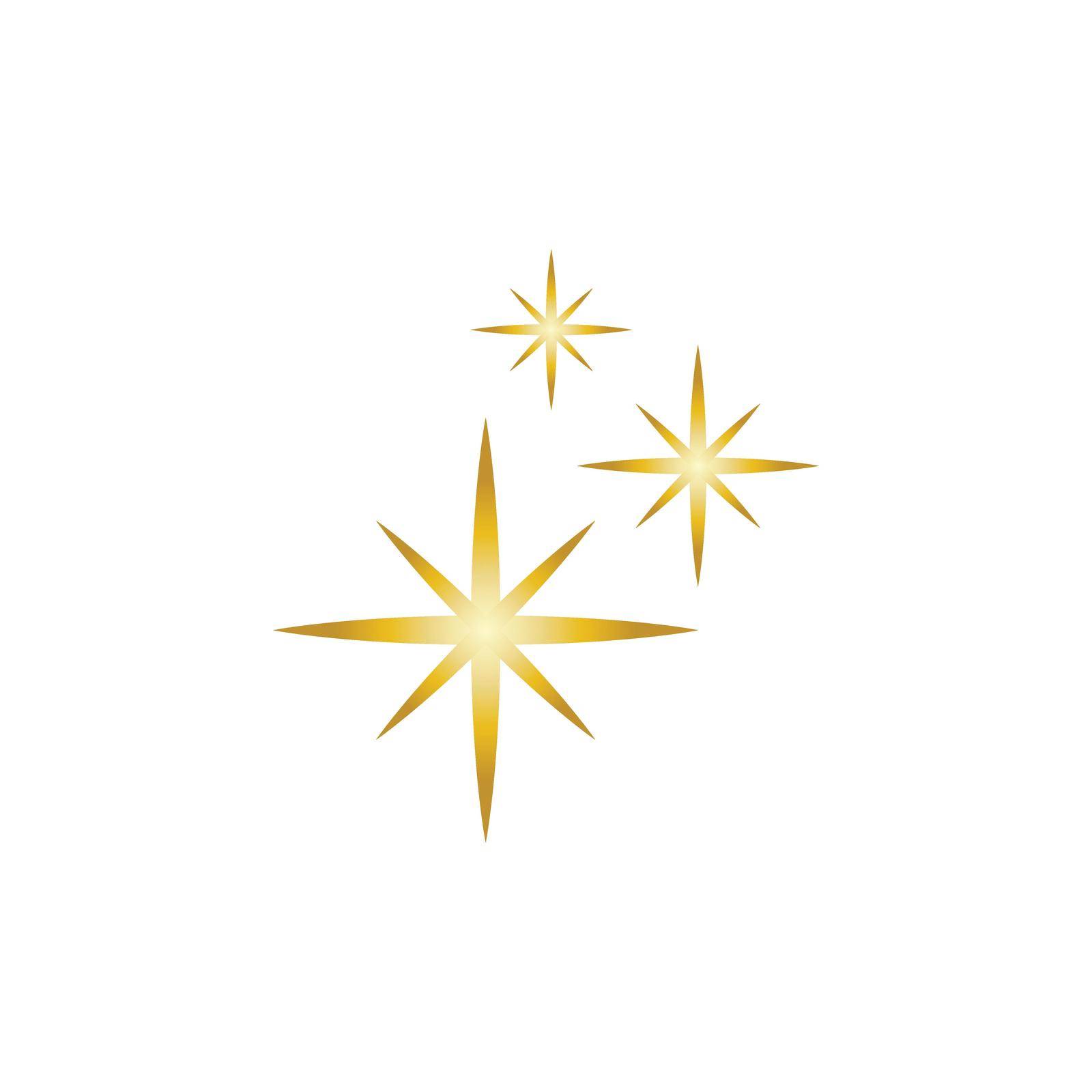 Star sparkle gold Template vector icon illustration design