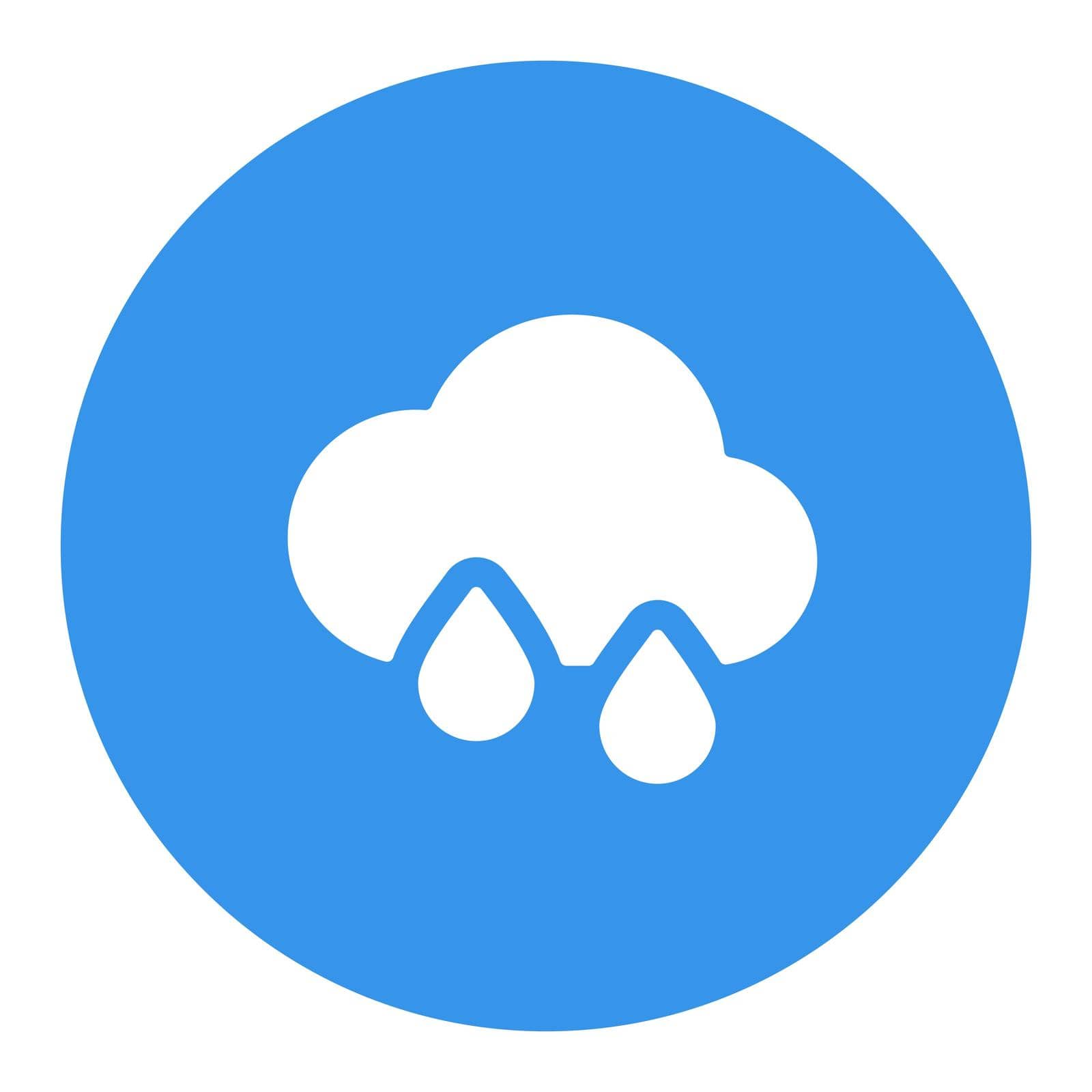 Raincloud with raindrops glyph icon. Weather sign by nosik