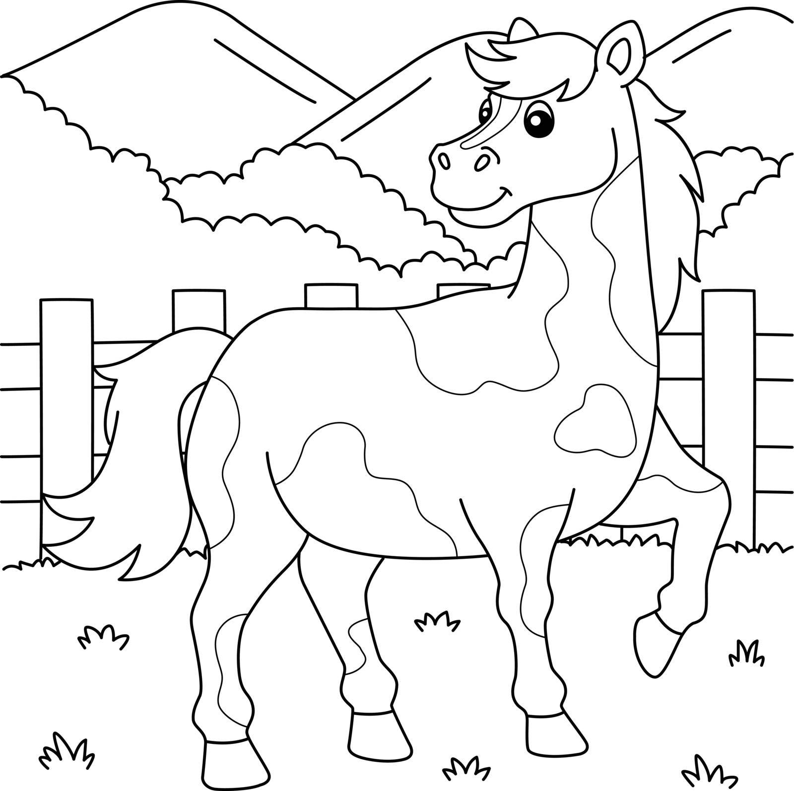 Horse Coloring Page for Kids by abbydesign
