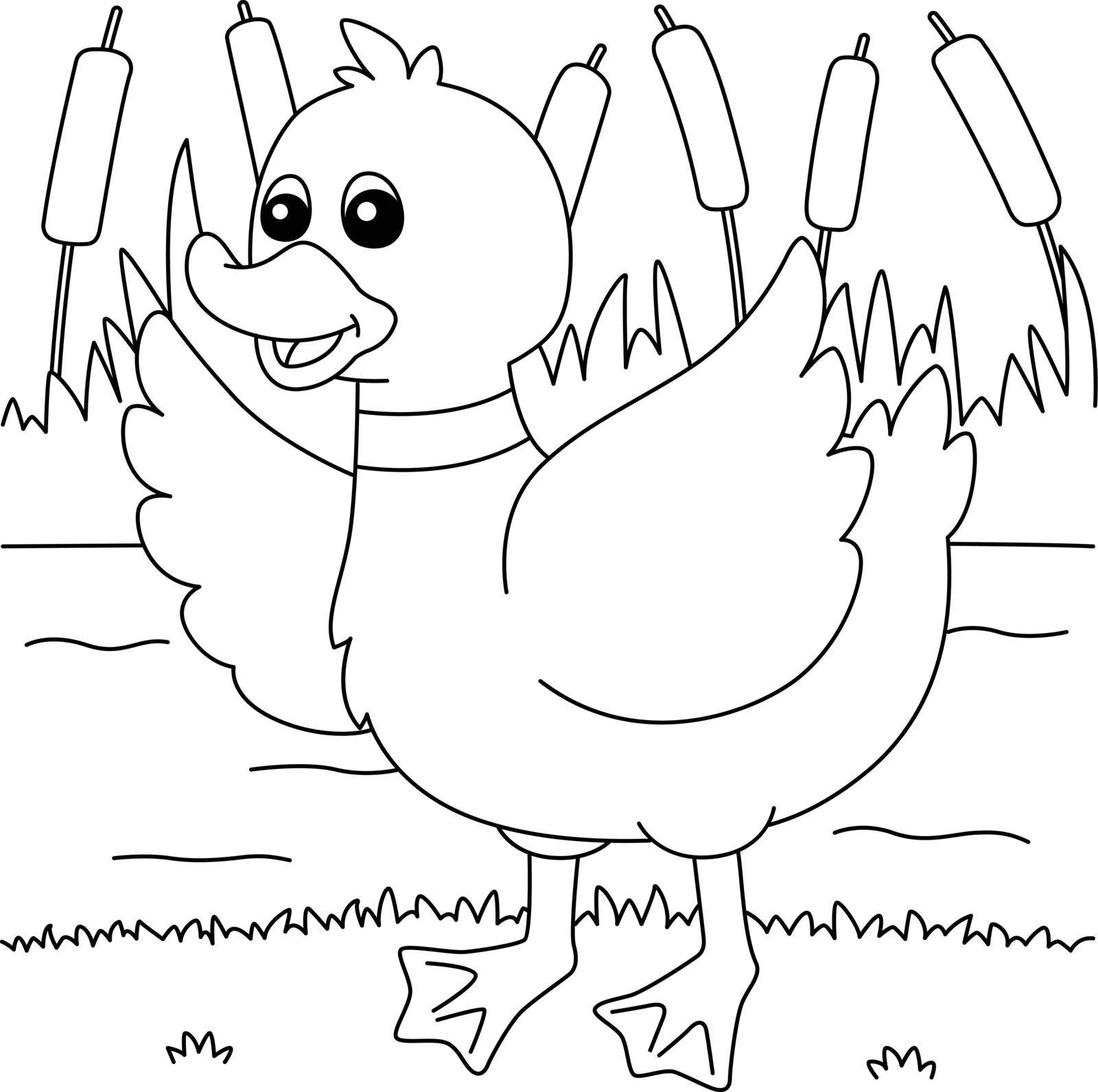Duck Coloring Page for Kids by abbydesign