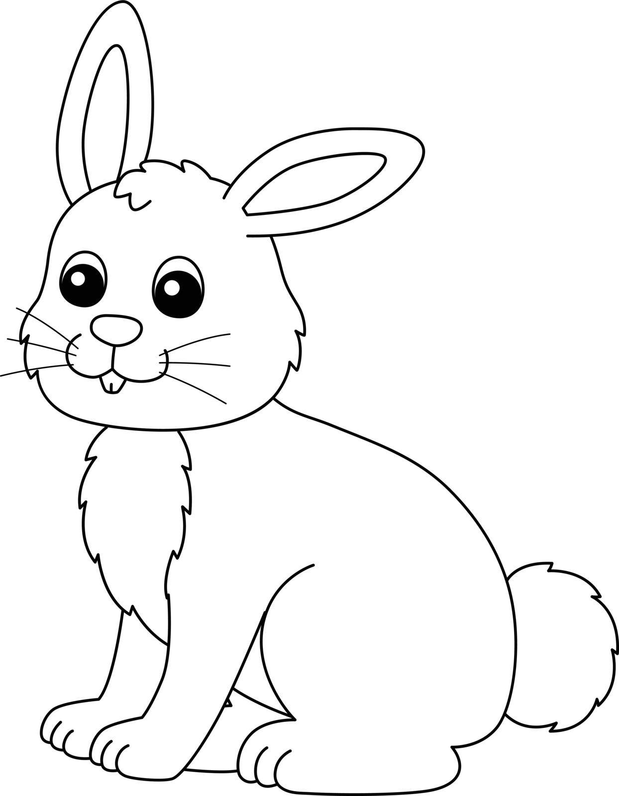 A cute and funny coloring page of a rabbit farm animal. Provides hours of coloring fun for children. To color, this page is very easy. Suitable for little kids and toddlers.