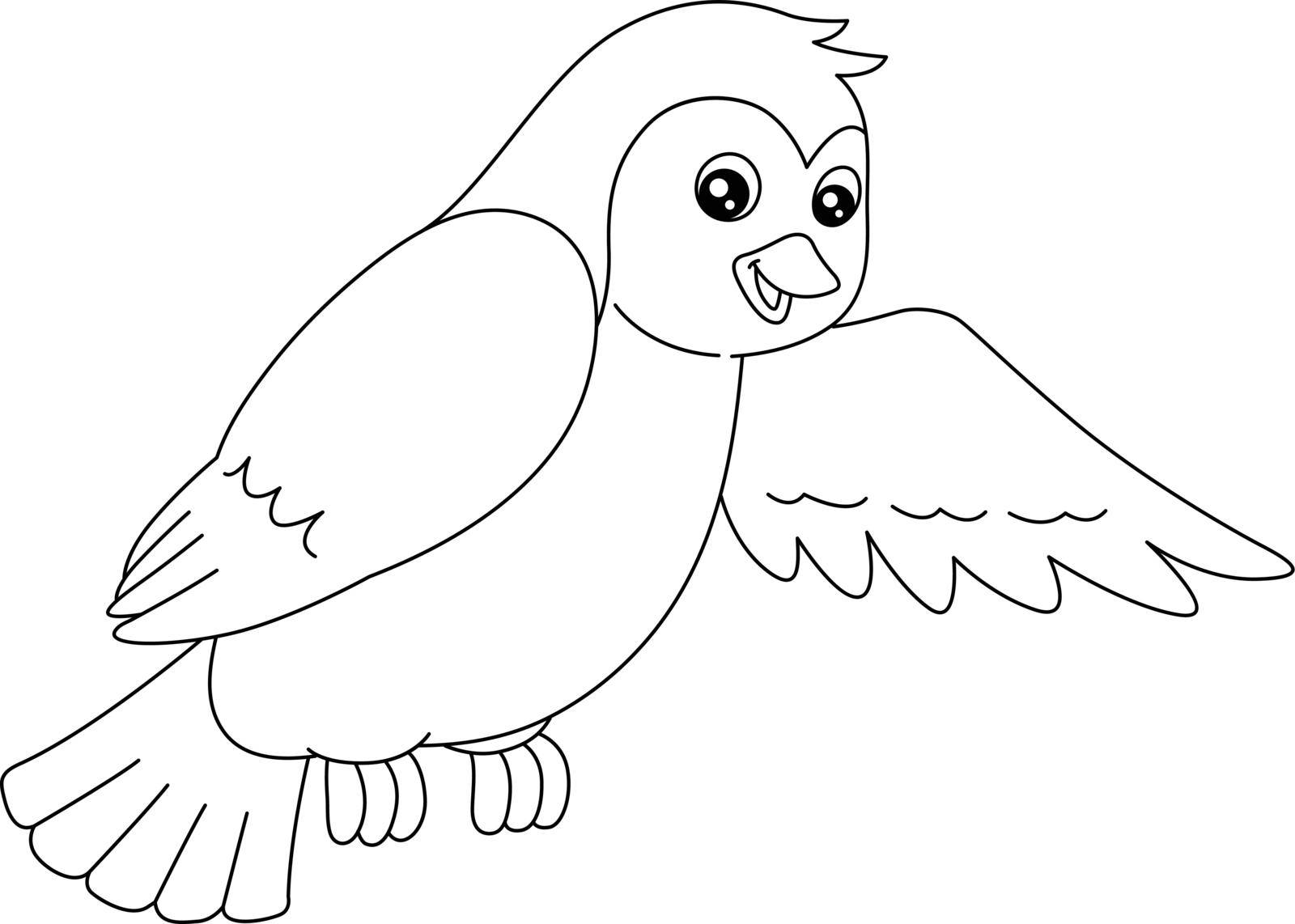 Bird Coloring Page Isolated for Kids by abbydesign