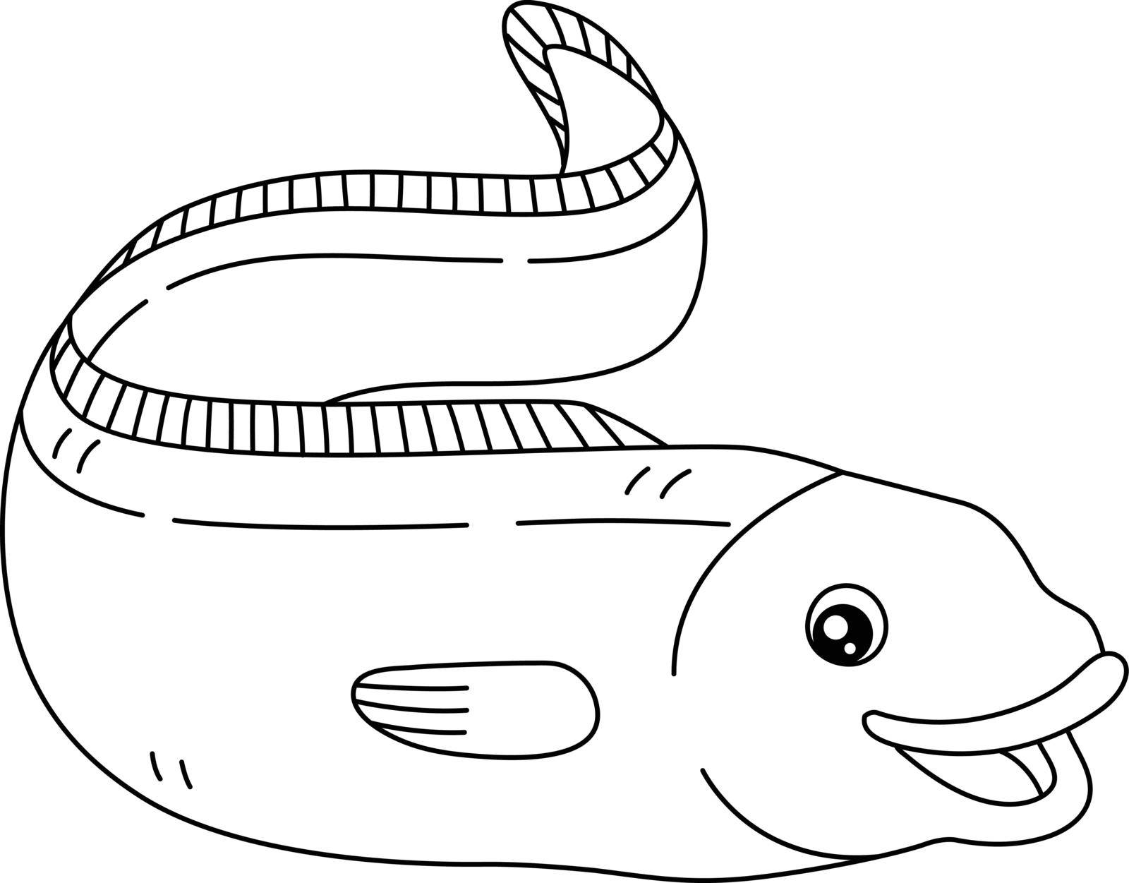 Eel Coloring Page Isolated for Kids by abbydesign