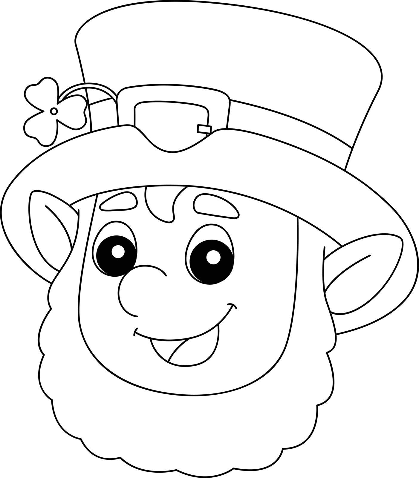 St. Patricks Day Leprechaun Coloring Page for Kids by abbydesign