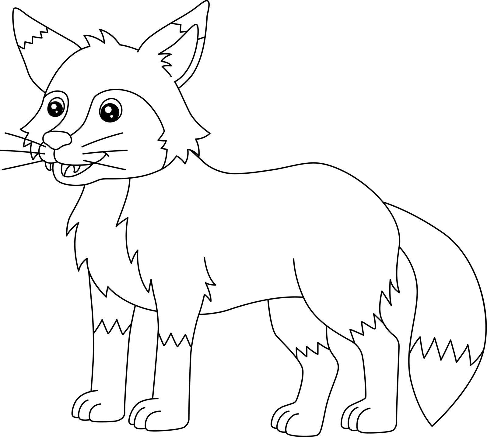 A cute and funny coloring page of a fox. Provides hours of coloring fun for children. To color, this page is very easy. Suitable for little kids and toddlers.