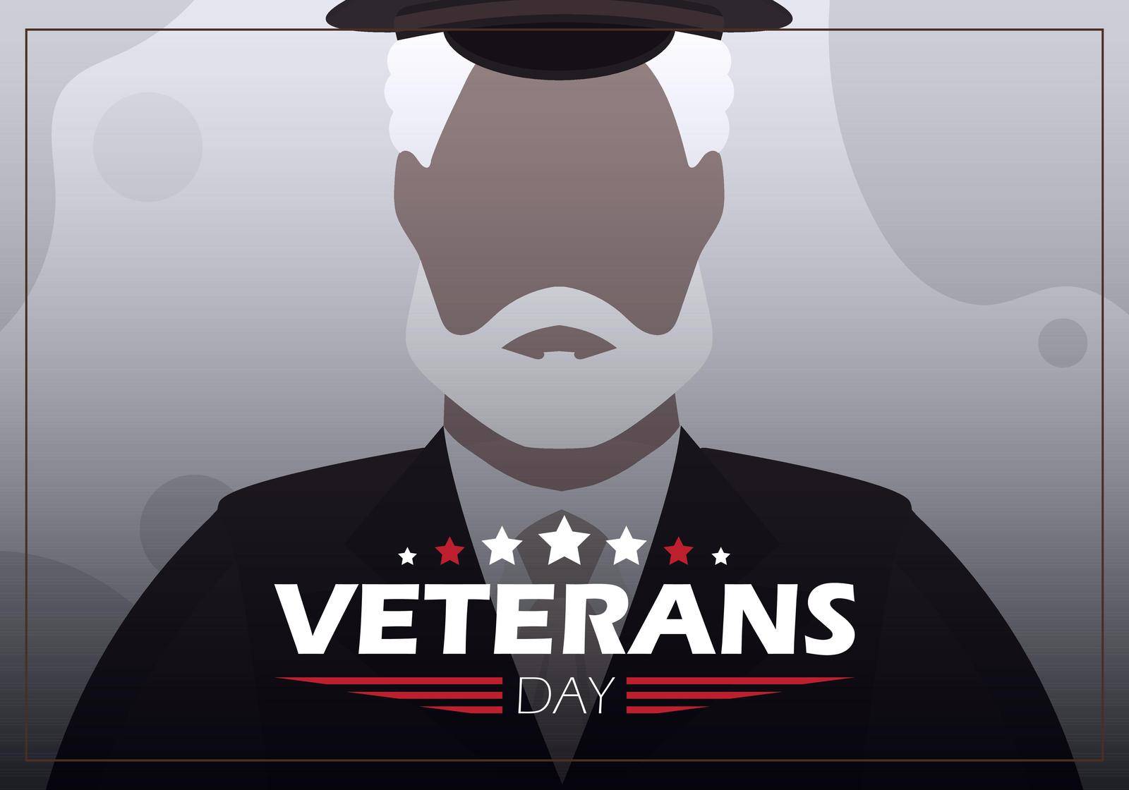 Day of veterans with the best soldier. Vector illustration. by Javvani