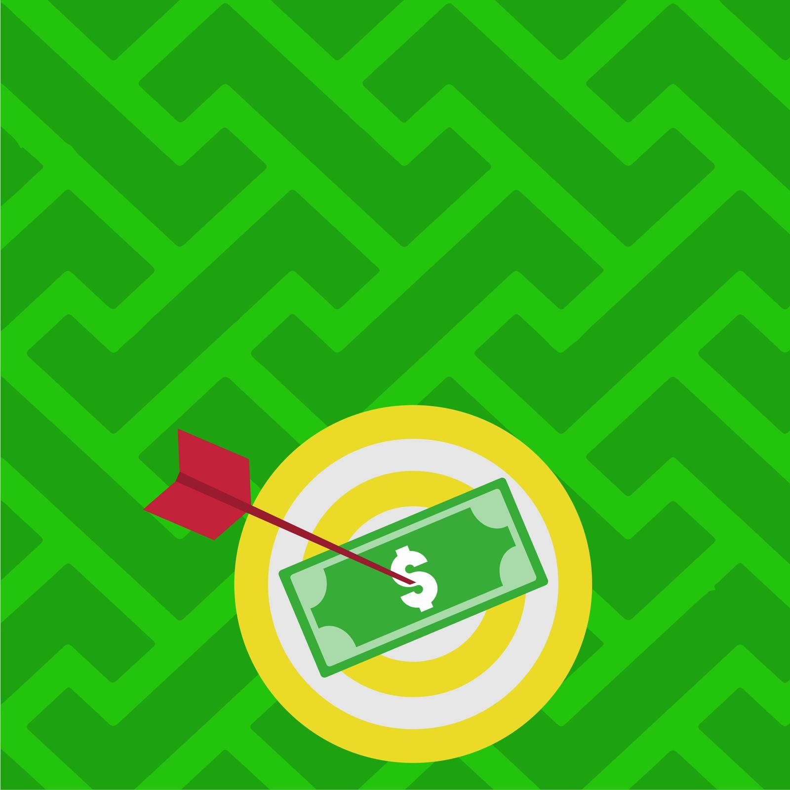 Currency Pinned Through Target By Arrow Describing Financial Planning.
