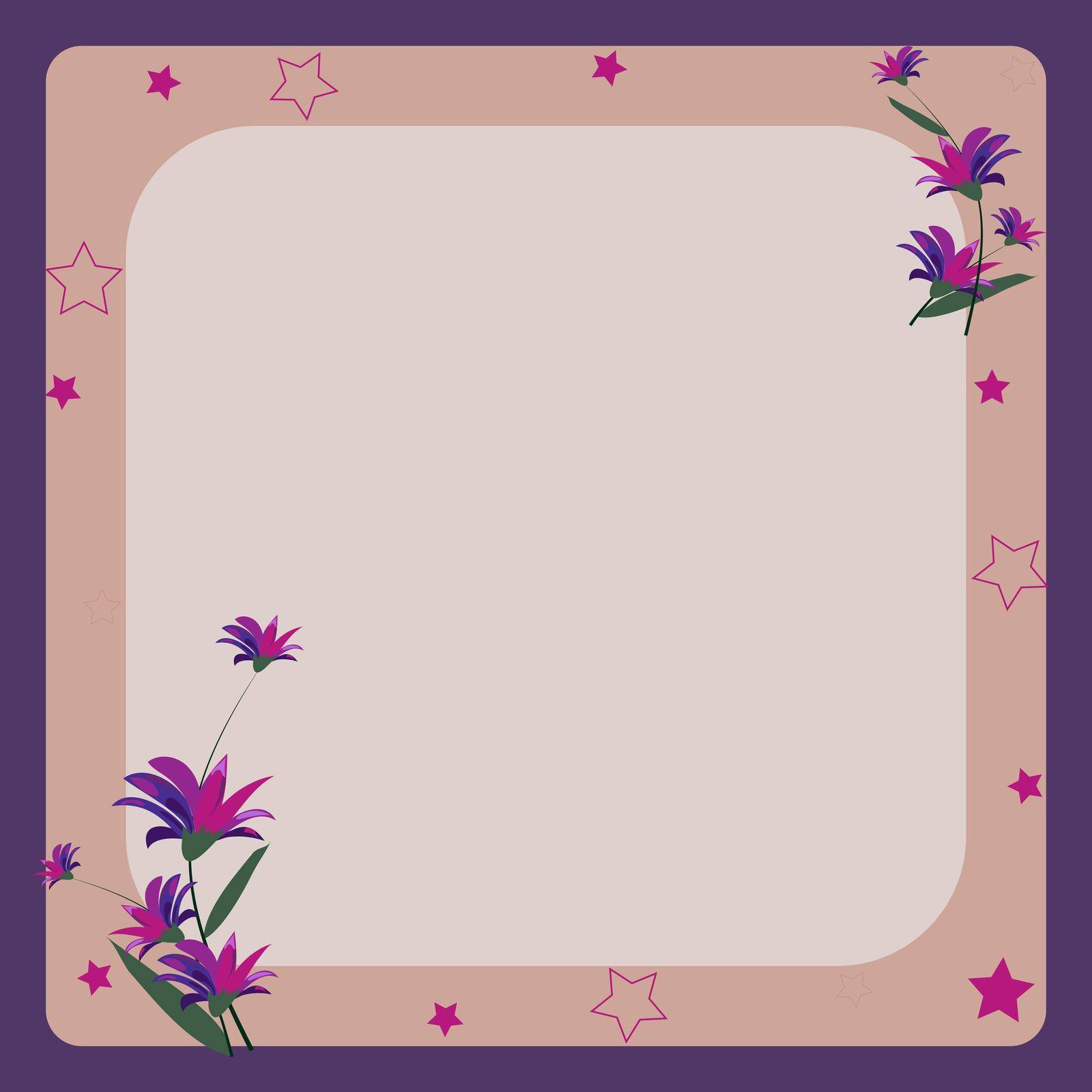 Frame Decorated With Colorful Flowers And Foliage Arranged Harmoniously.
